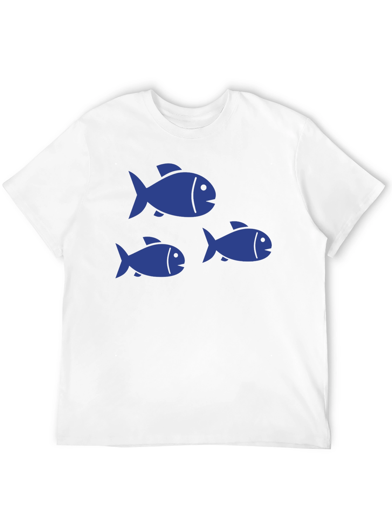 Black T-Shirt with Blue Fish Graphic Print