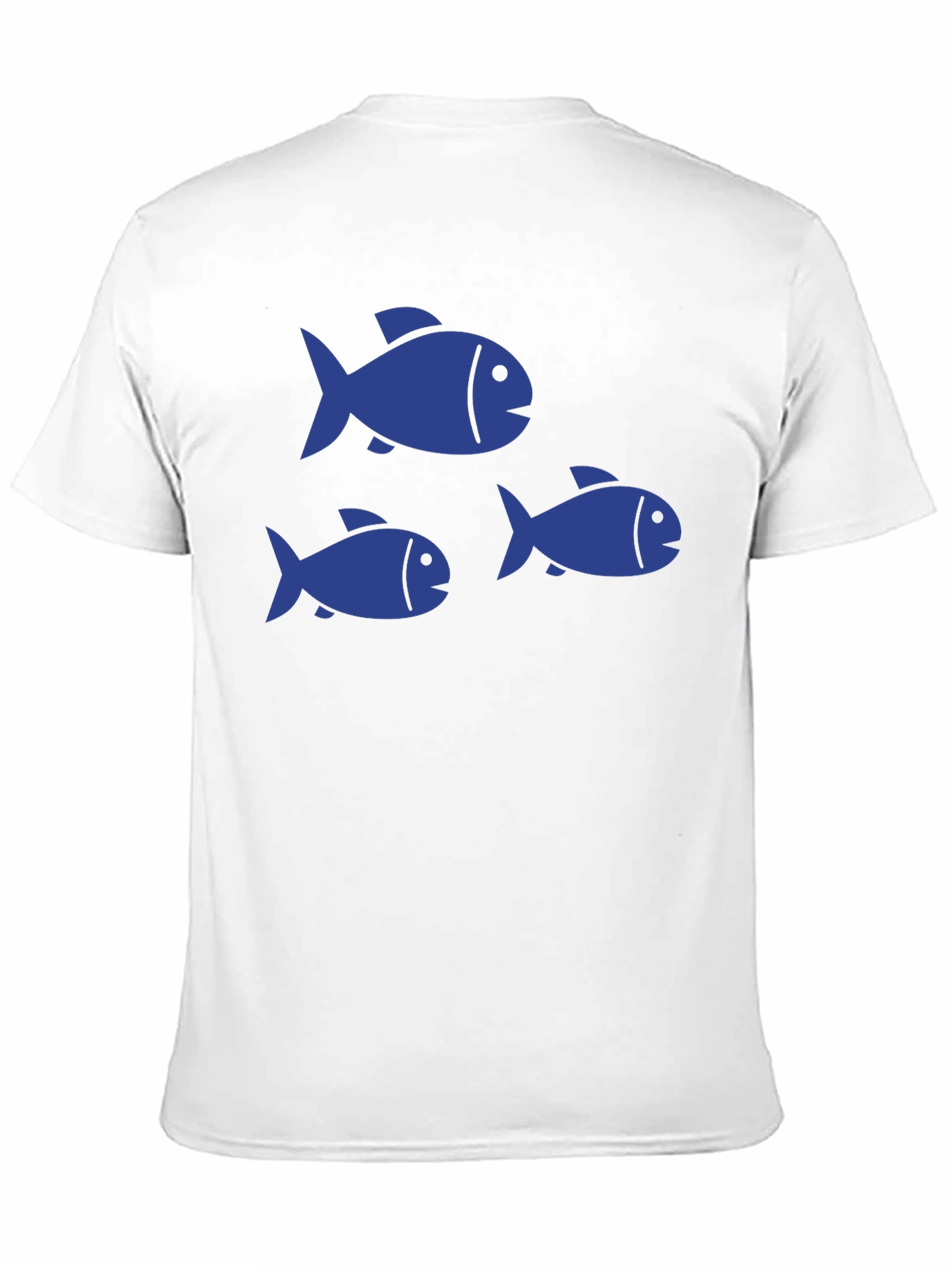 Black T-Shirt with Blue Fish Graphic Print