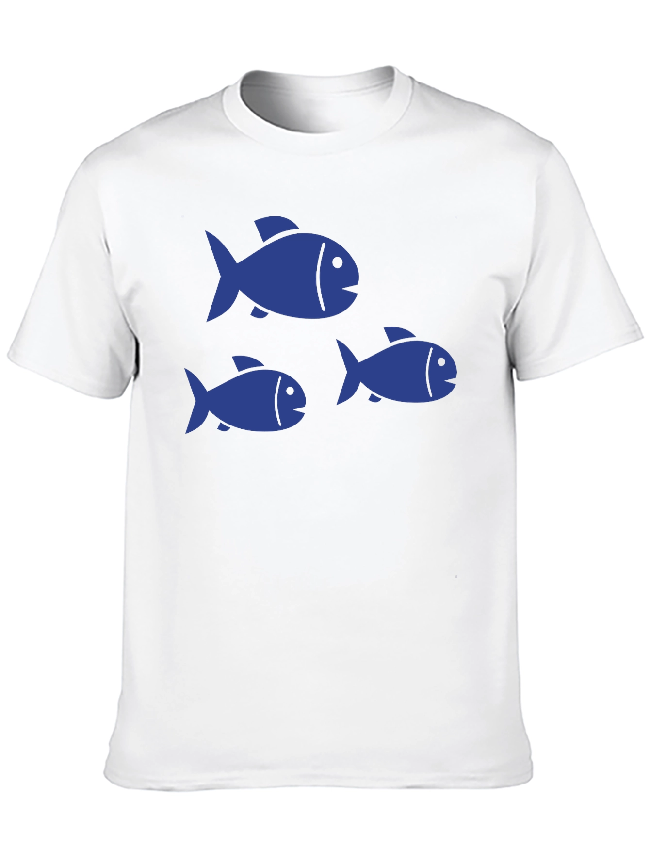 Black T-Shirt with Blue Fish Graphic Print