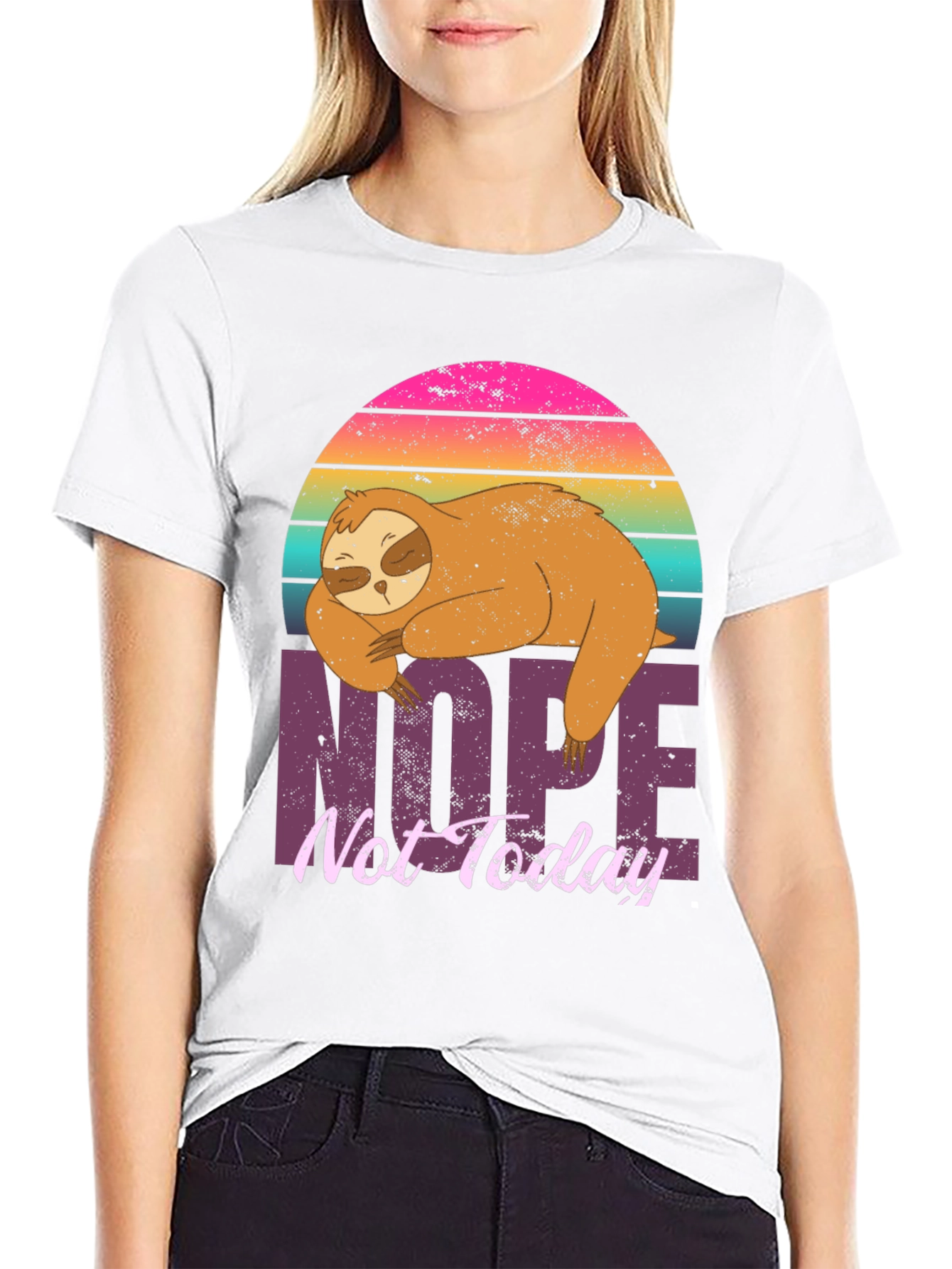 Nope Not Today Sloth Graphic Tee