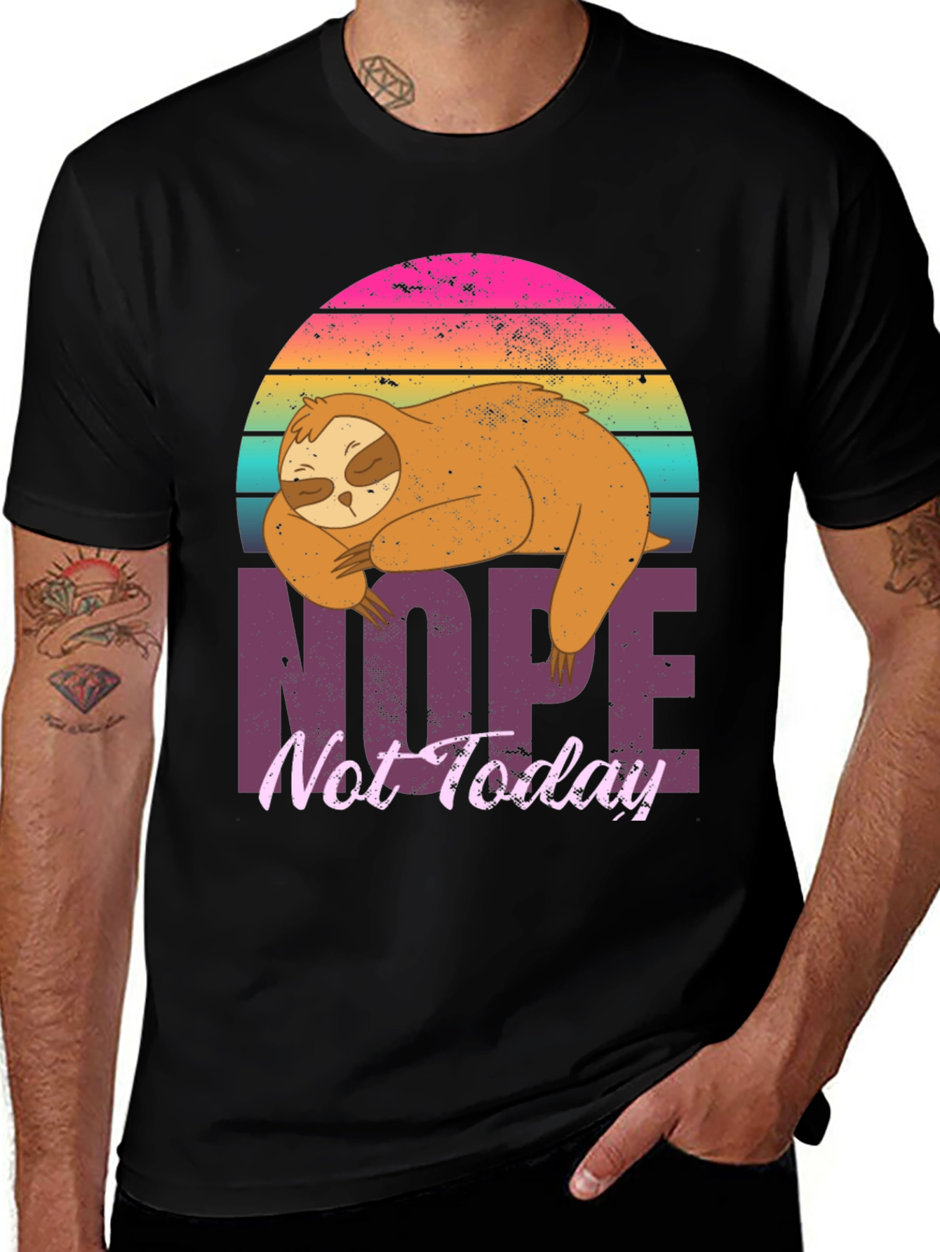 Nope Not Today Sloth Graphic Tee