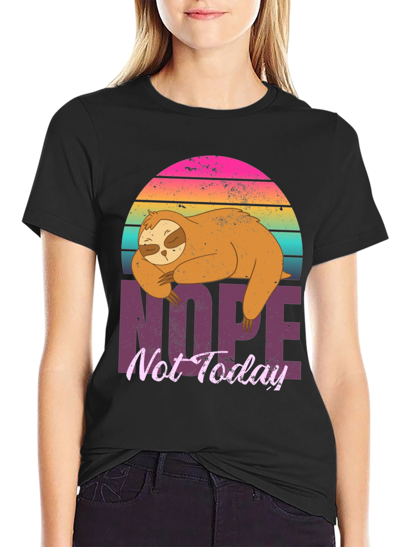 Nope Not Today Sloth Graphic Tee