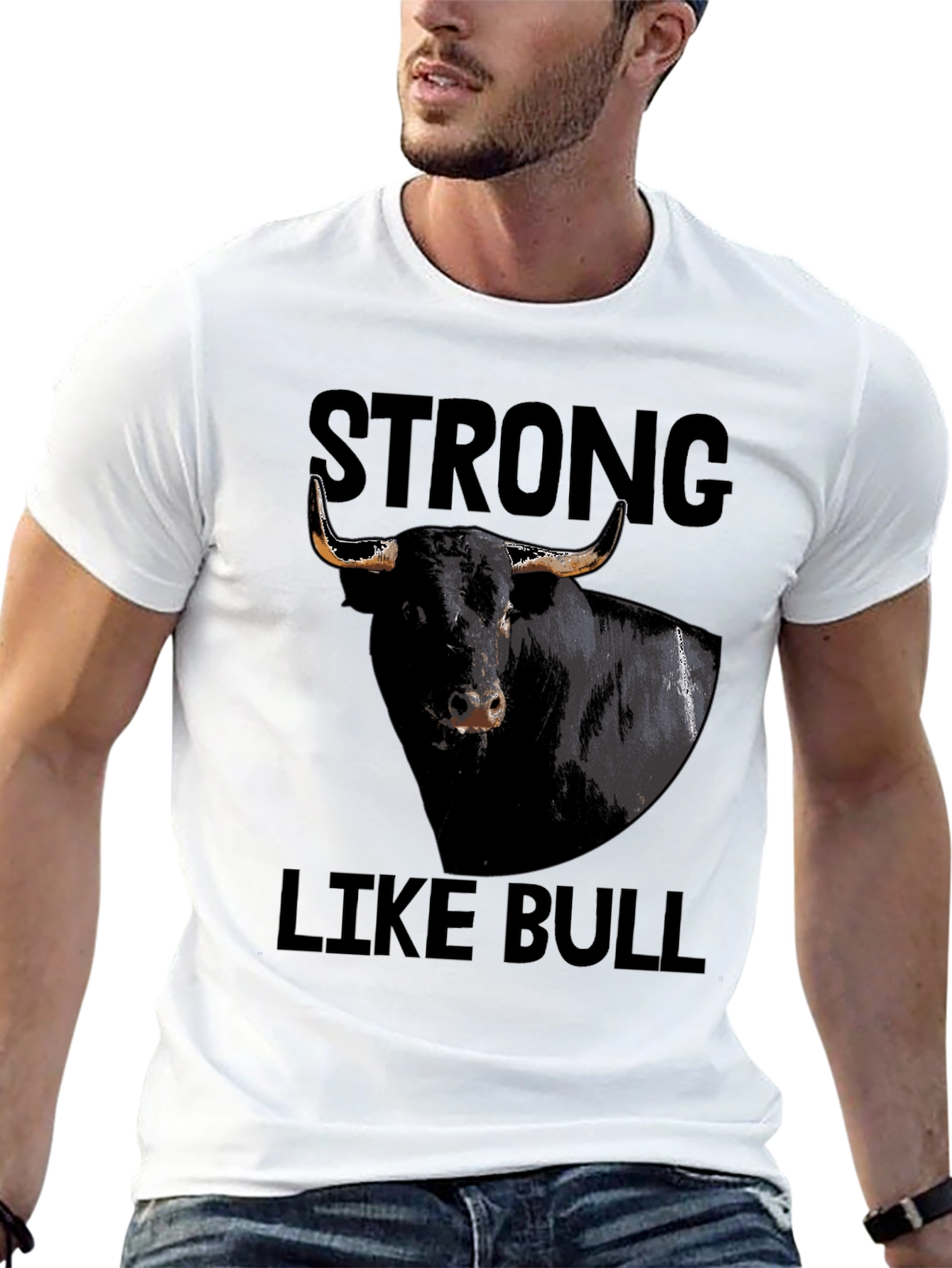 Strong Like Bull Graphic Tee - Black
