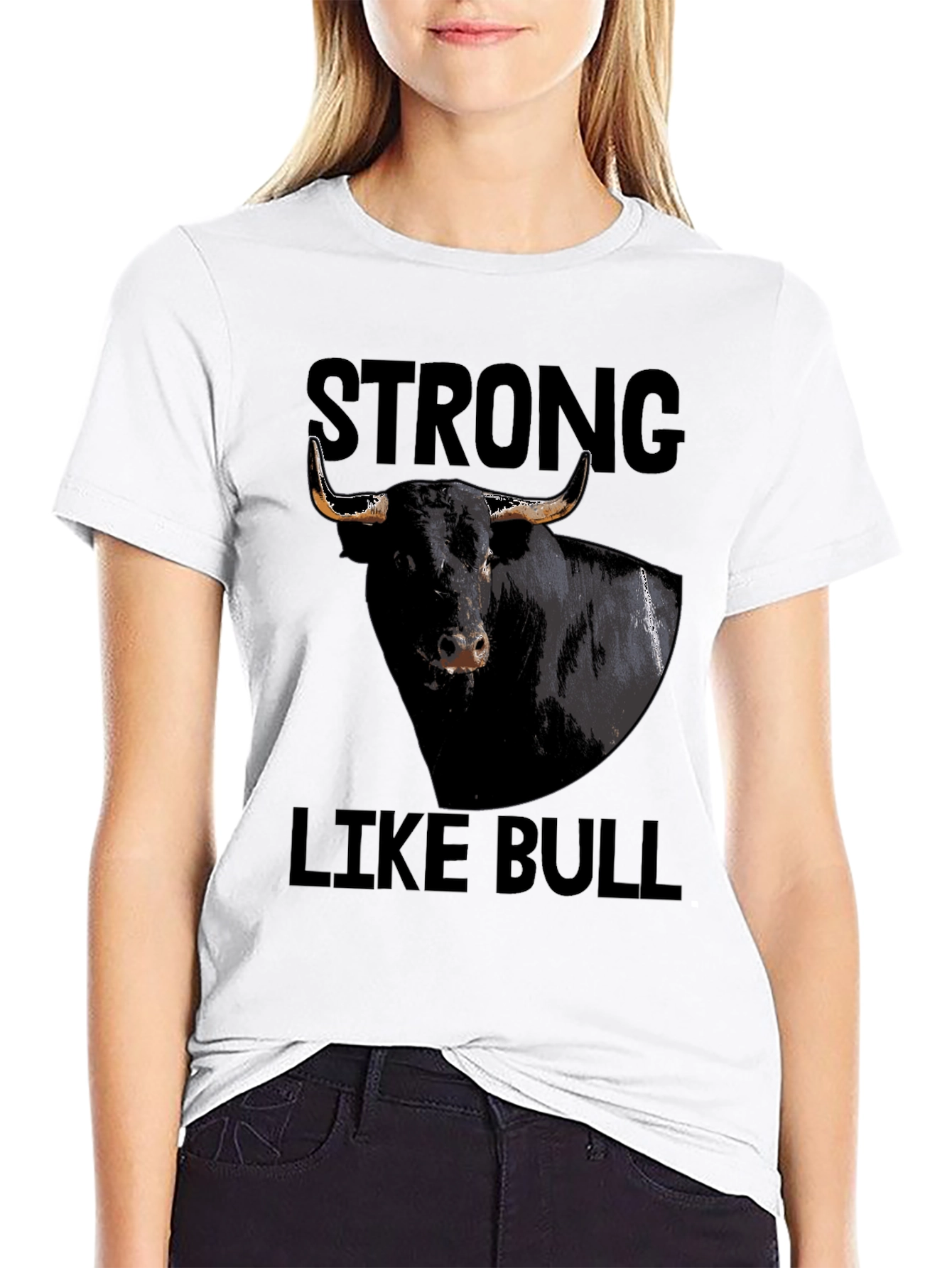 Strong Like Bull Graphic Tee - Black
