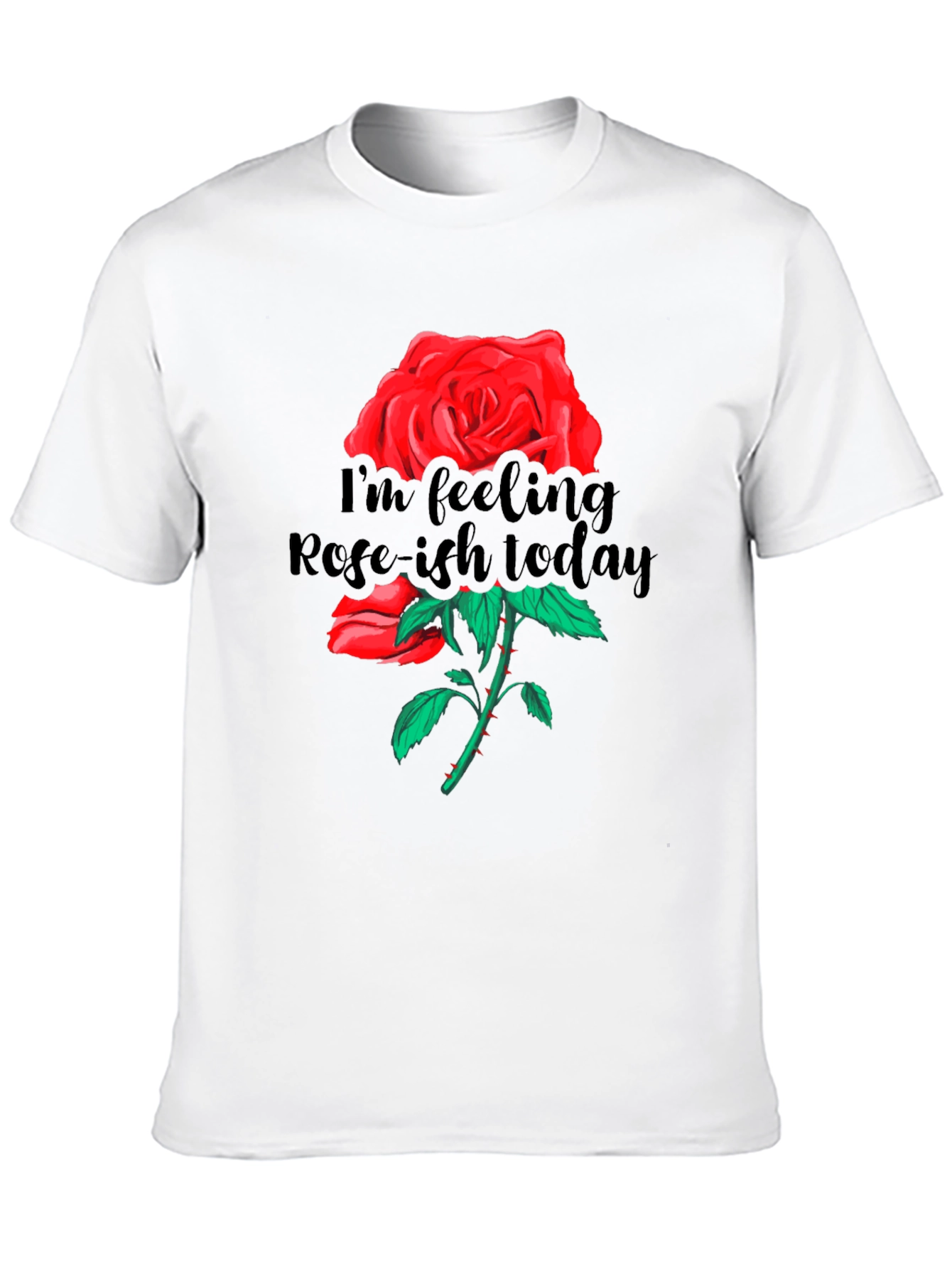 Rose-ish Today Graphic Black T-Shirt