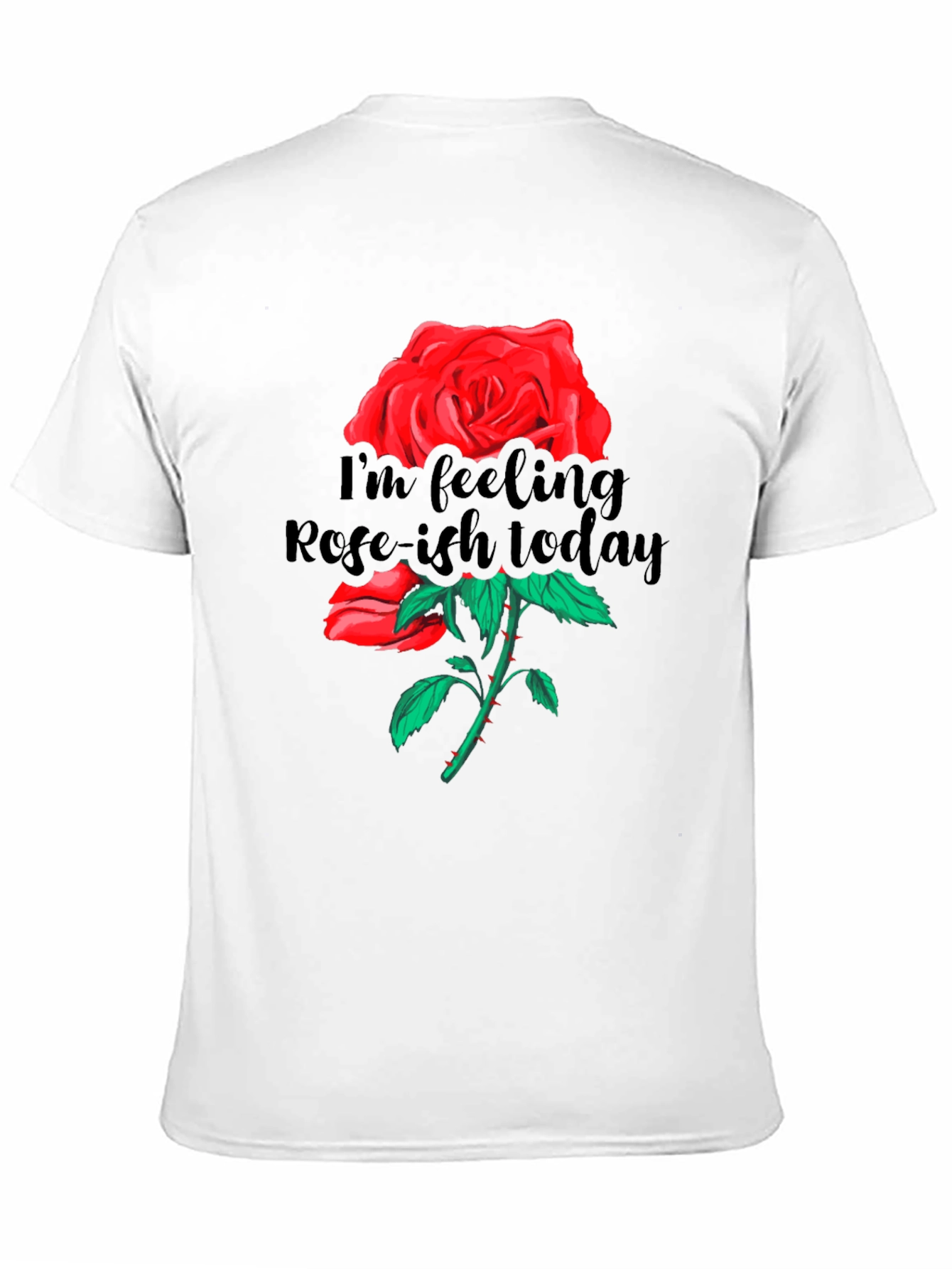 Rose-ish Today Graphic Black T-Shirt