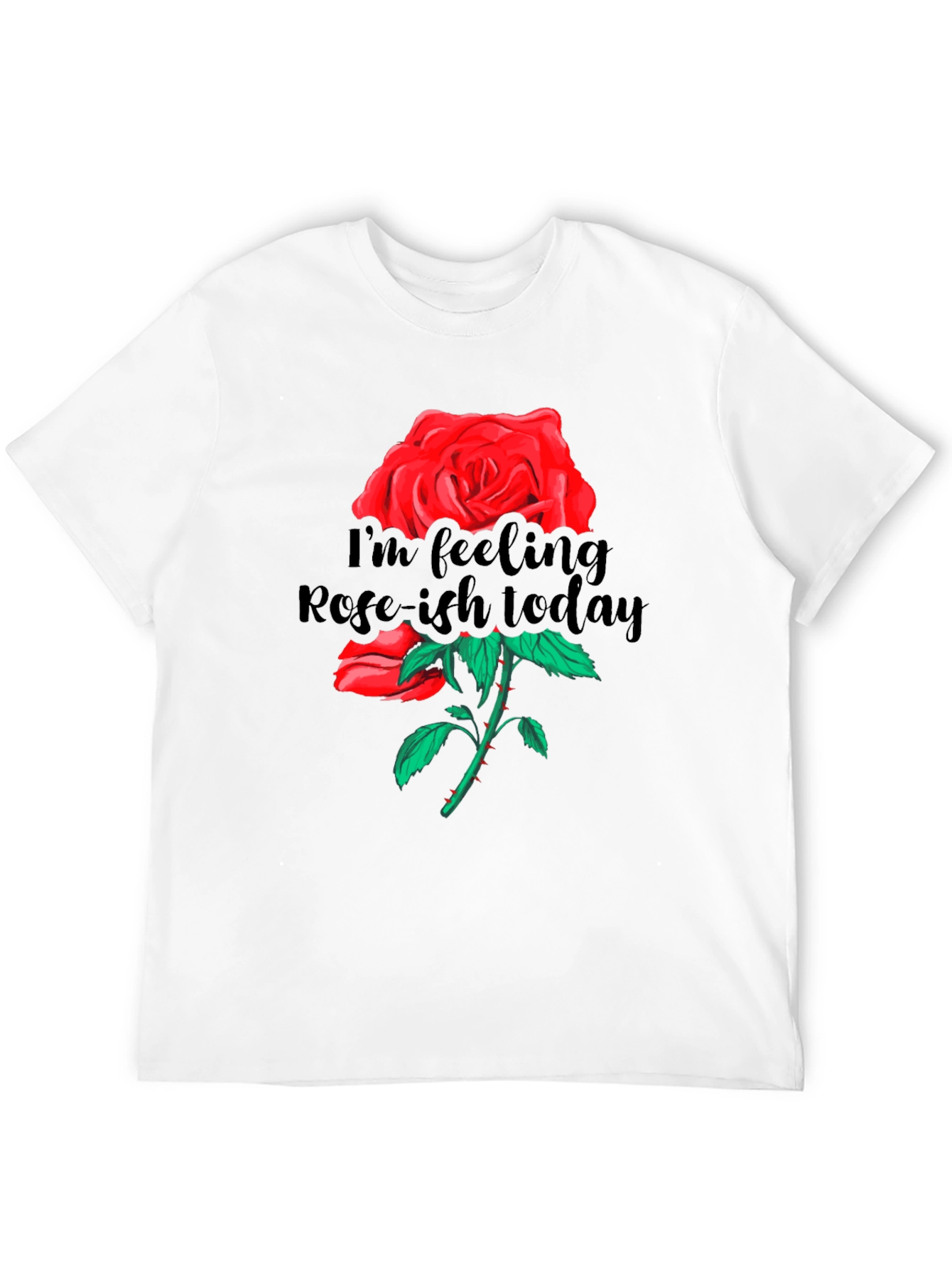 Rose-ish Today Graphic Black T-Shirt