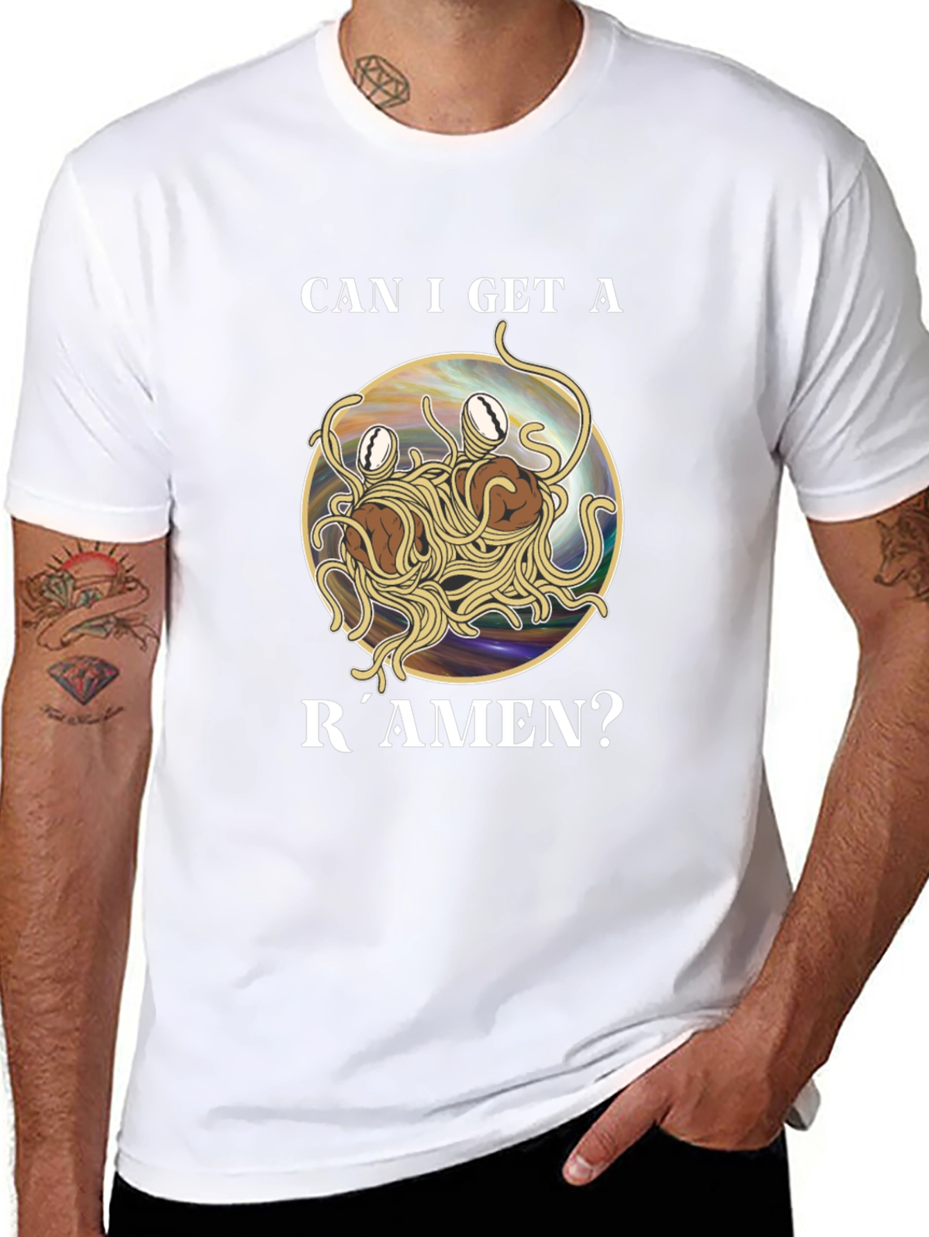 Flying Spaghetti Monster T-Shirt Ramen Tee