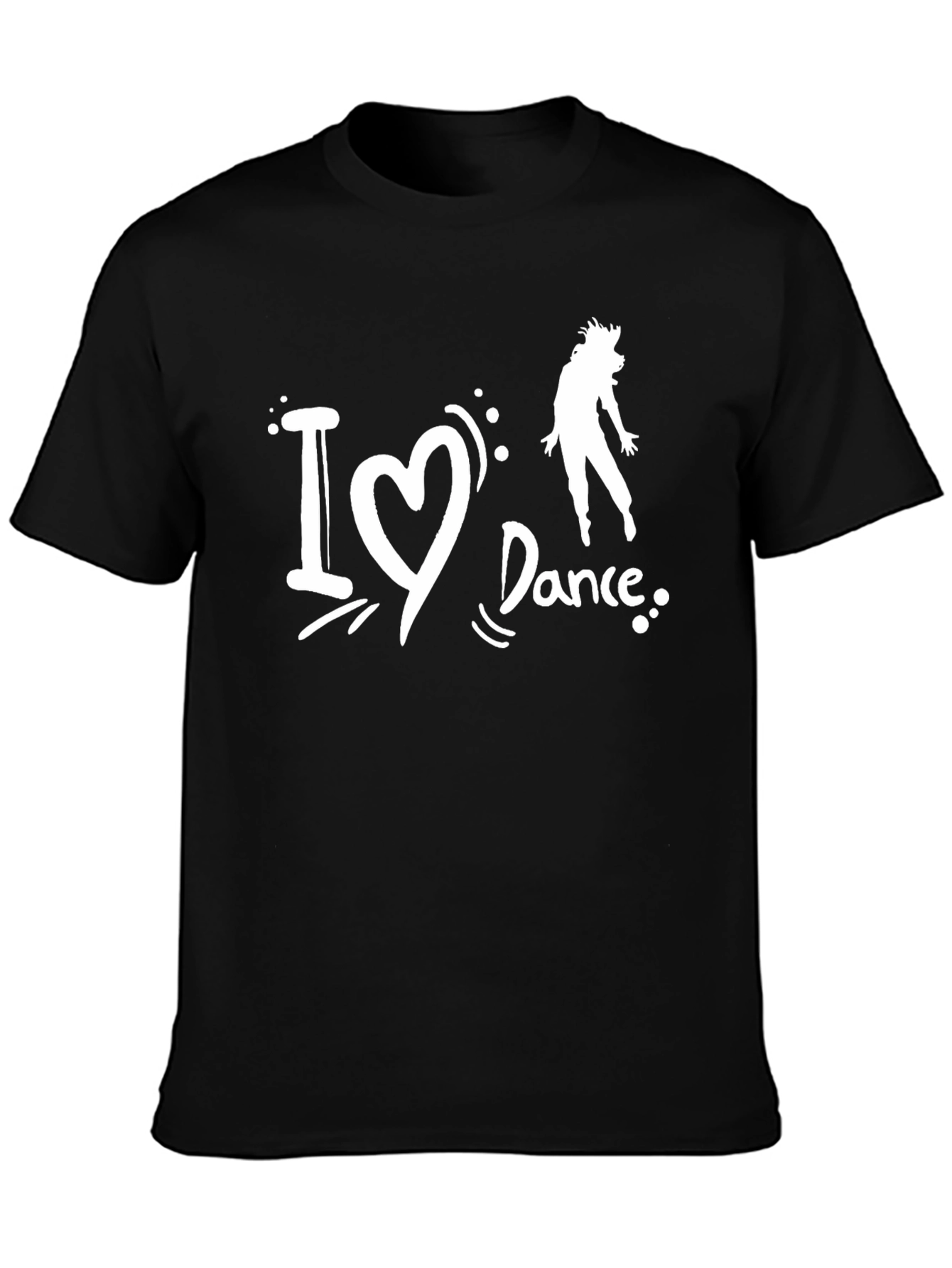 I Love Dance Black Graphic T-Shirt