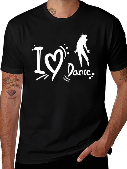 I Love Dance Black Graphic T-Shirt