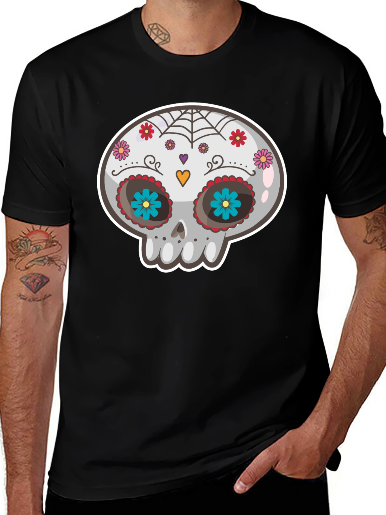 Sugar Skull T-Shirt - Day of the Dead Style