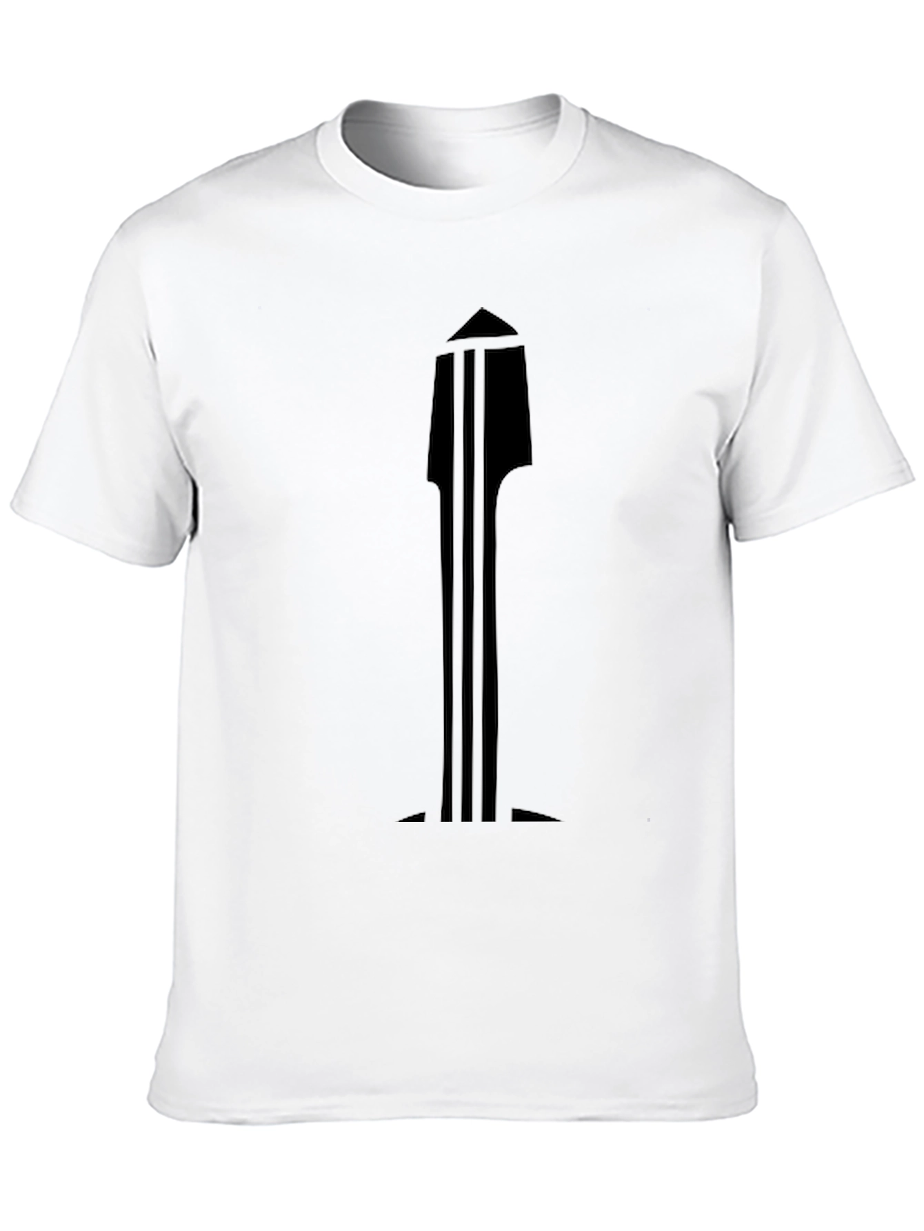 Minimalist Black Guitar Neck Graphic T-Shirt