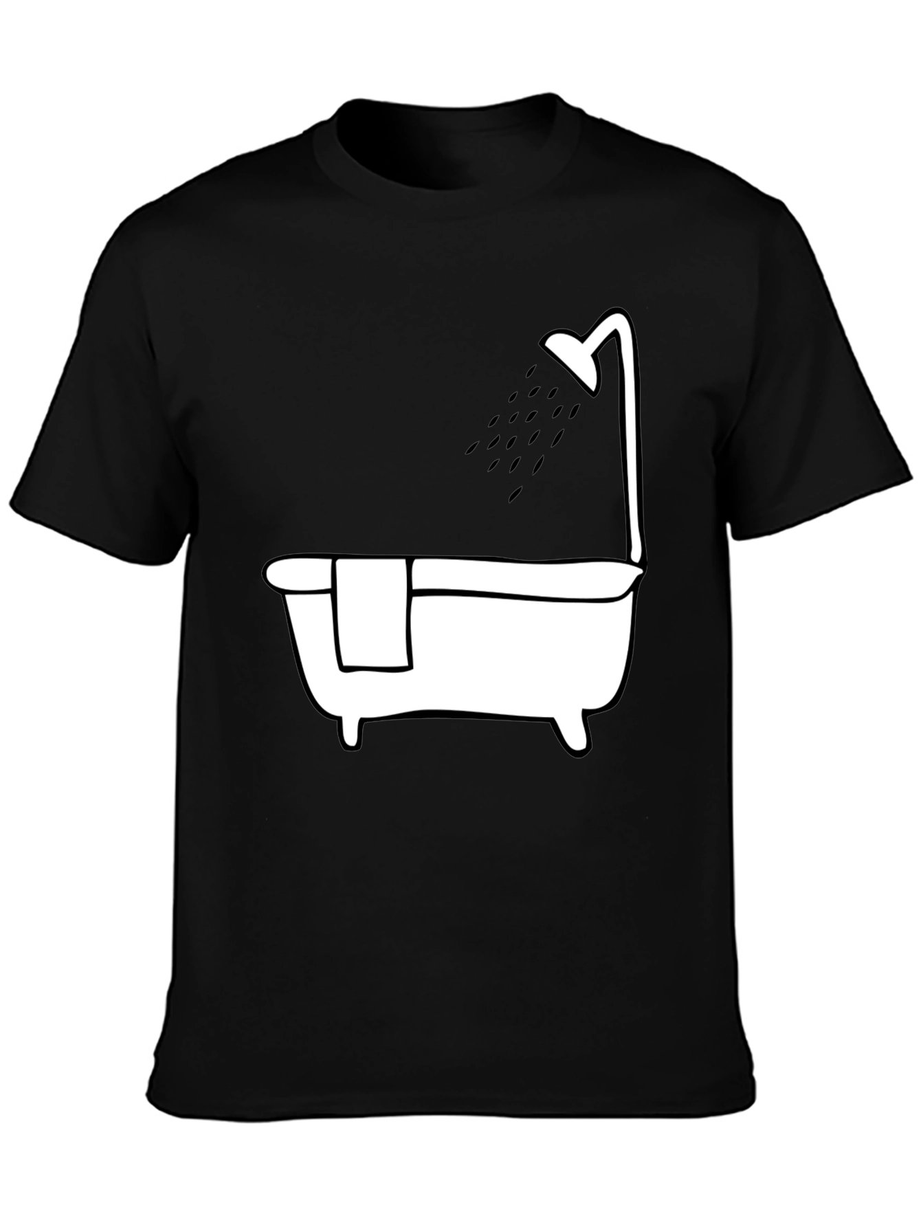 Bathtub Shower Tee - Relaxing Black Cotton T-Shirt