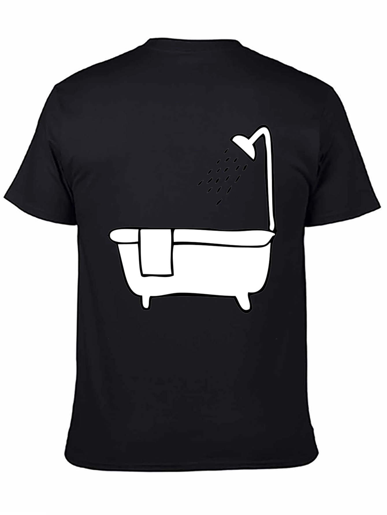 Bathtub Shower Tee - Relaxing Black Cotton T-Shirt