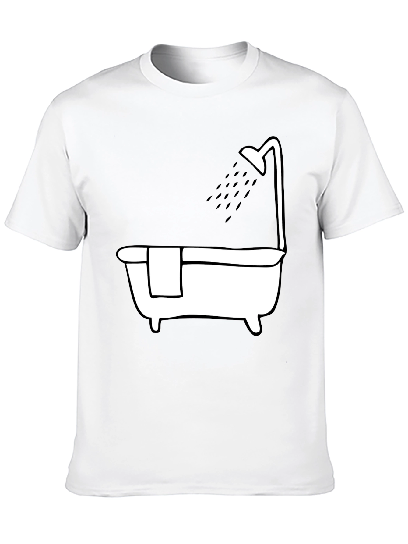 Bathtub Shower Tee - Relaxing Black Cotton T-Shirt