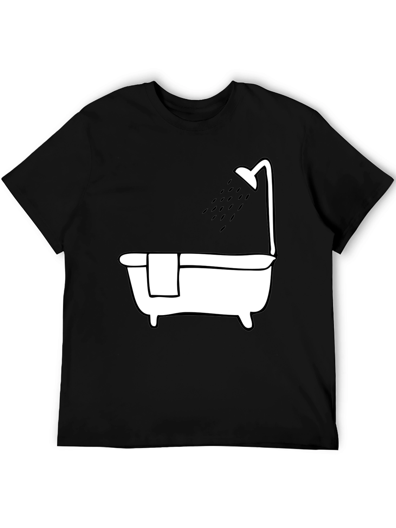 Bathtub Shower Tee - Relaxing Black Cotton T-Shirt