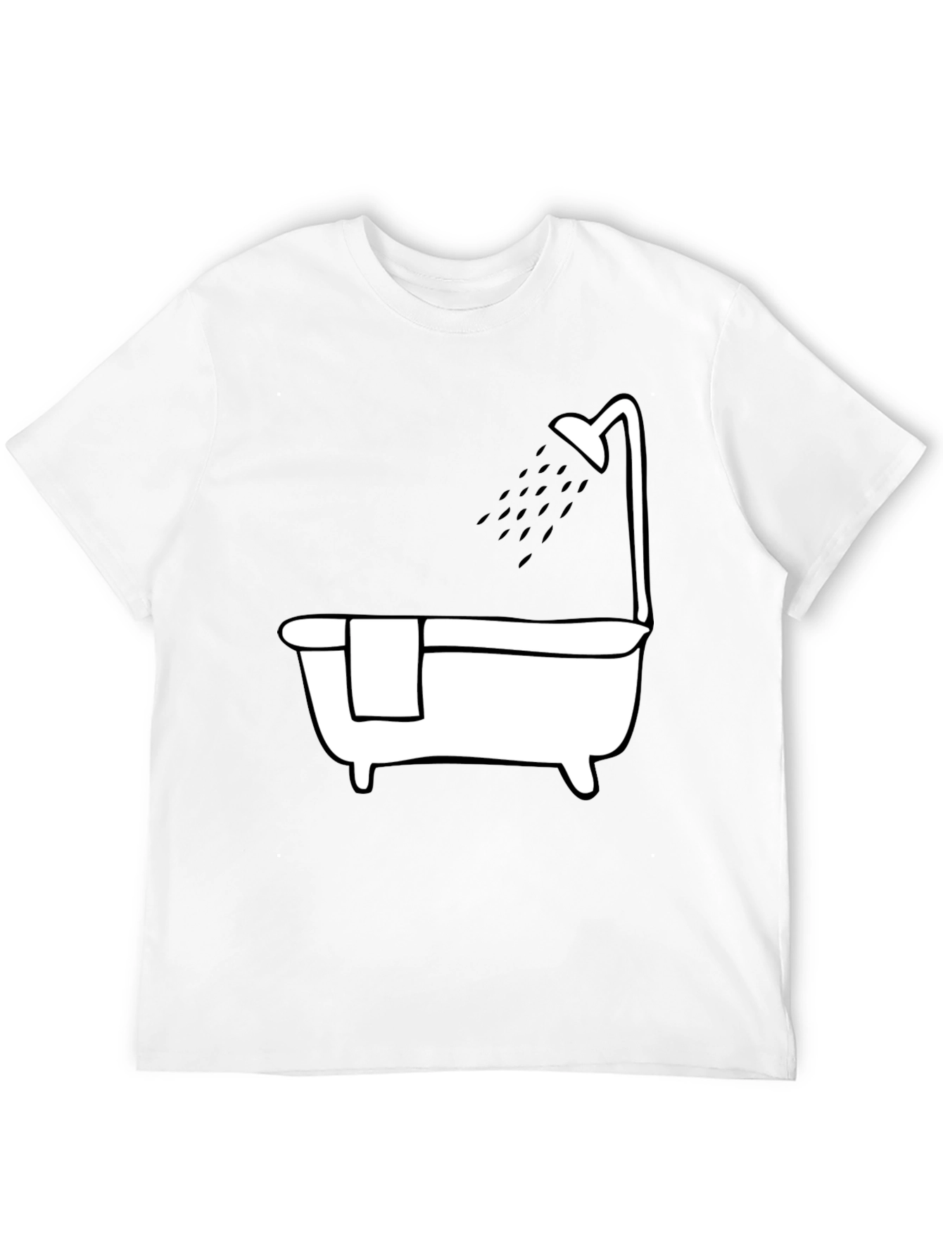 Bathtub Shower Tee - Relaxing Black Cotton T-Shirt