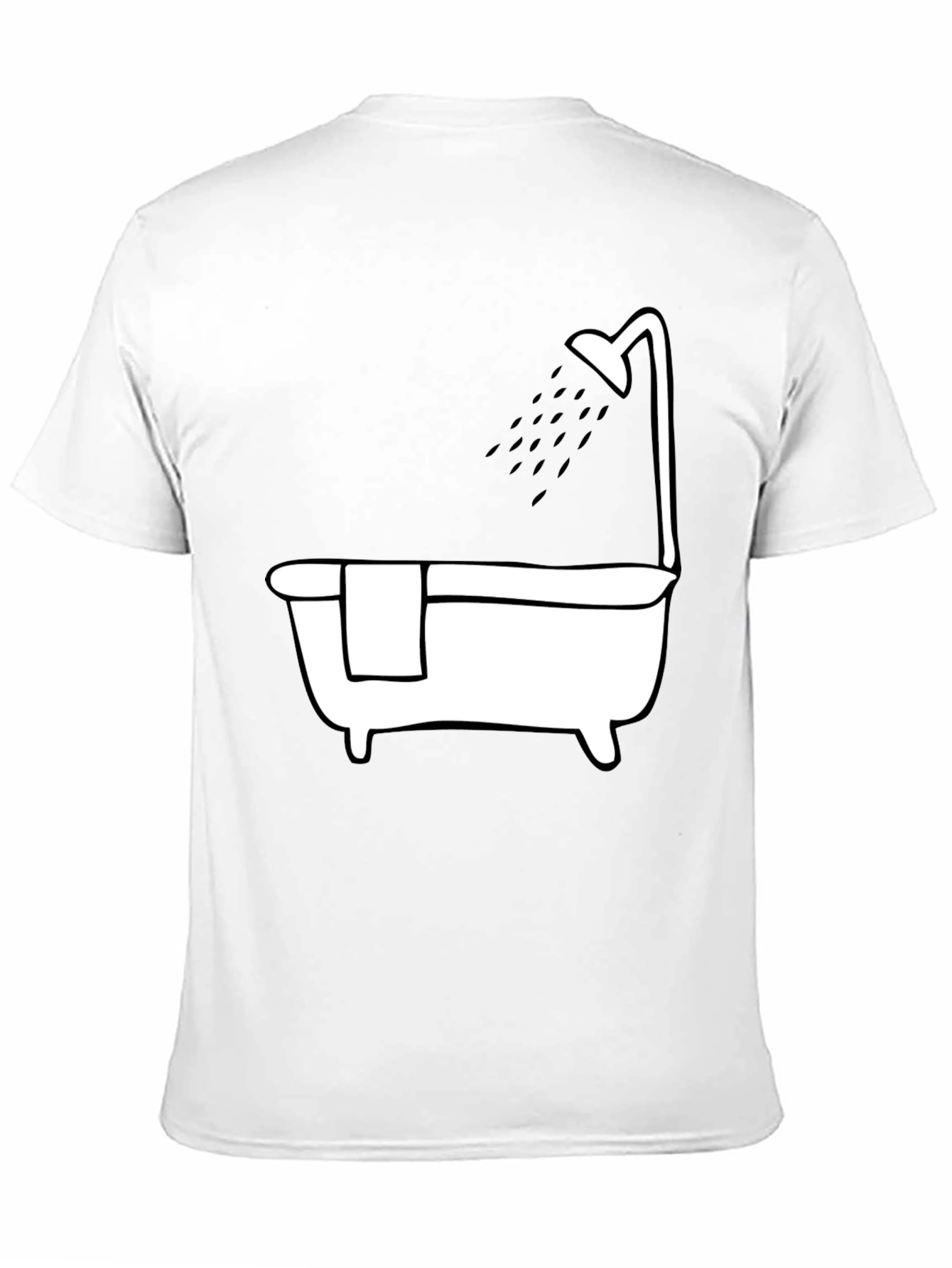 Bathtub Shower Tee - Relaxing Black Cotton T-Shirt