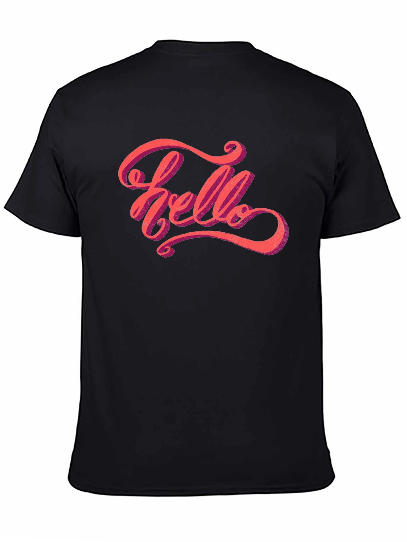 Hello Graphic Tee - Stylish Mens Black T-Shirt