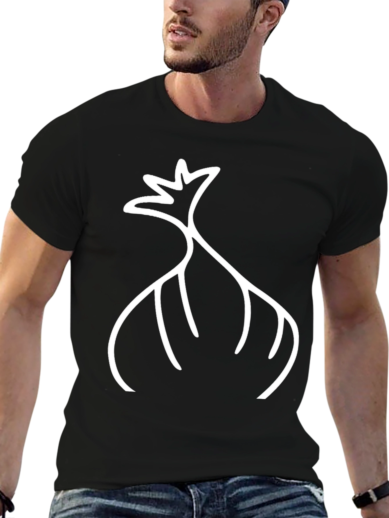 Minimalist Garlic Graphic Black T-Shirt