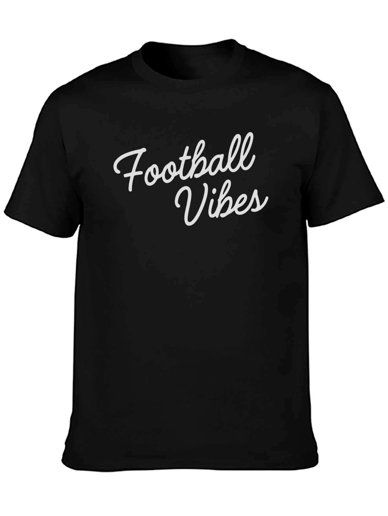 Football Vibes Graphic Tee - Soft Black T-Shirt