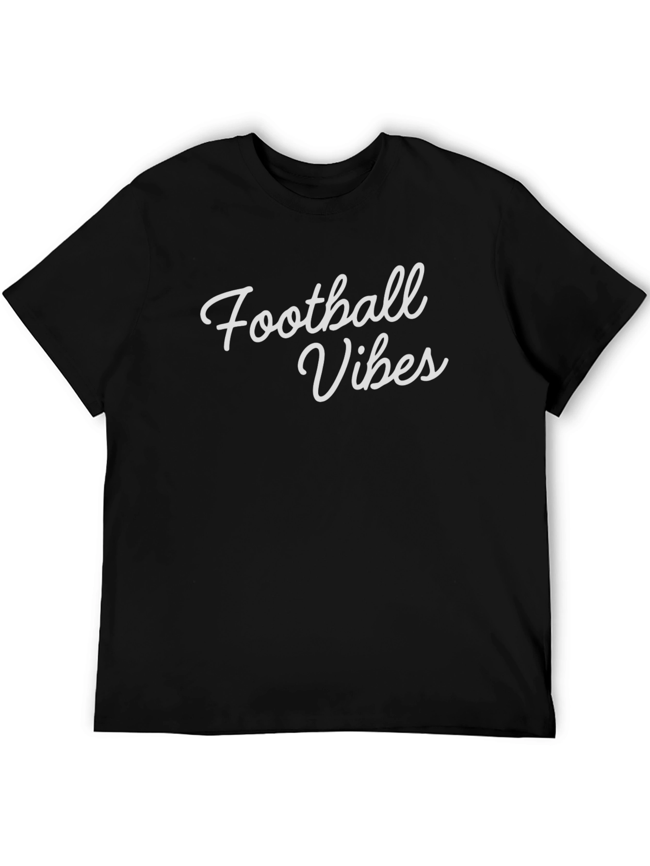 Football Vibes Graphic Tee - Soft Black T-Shirt