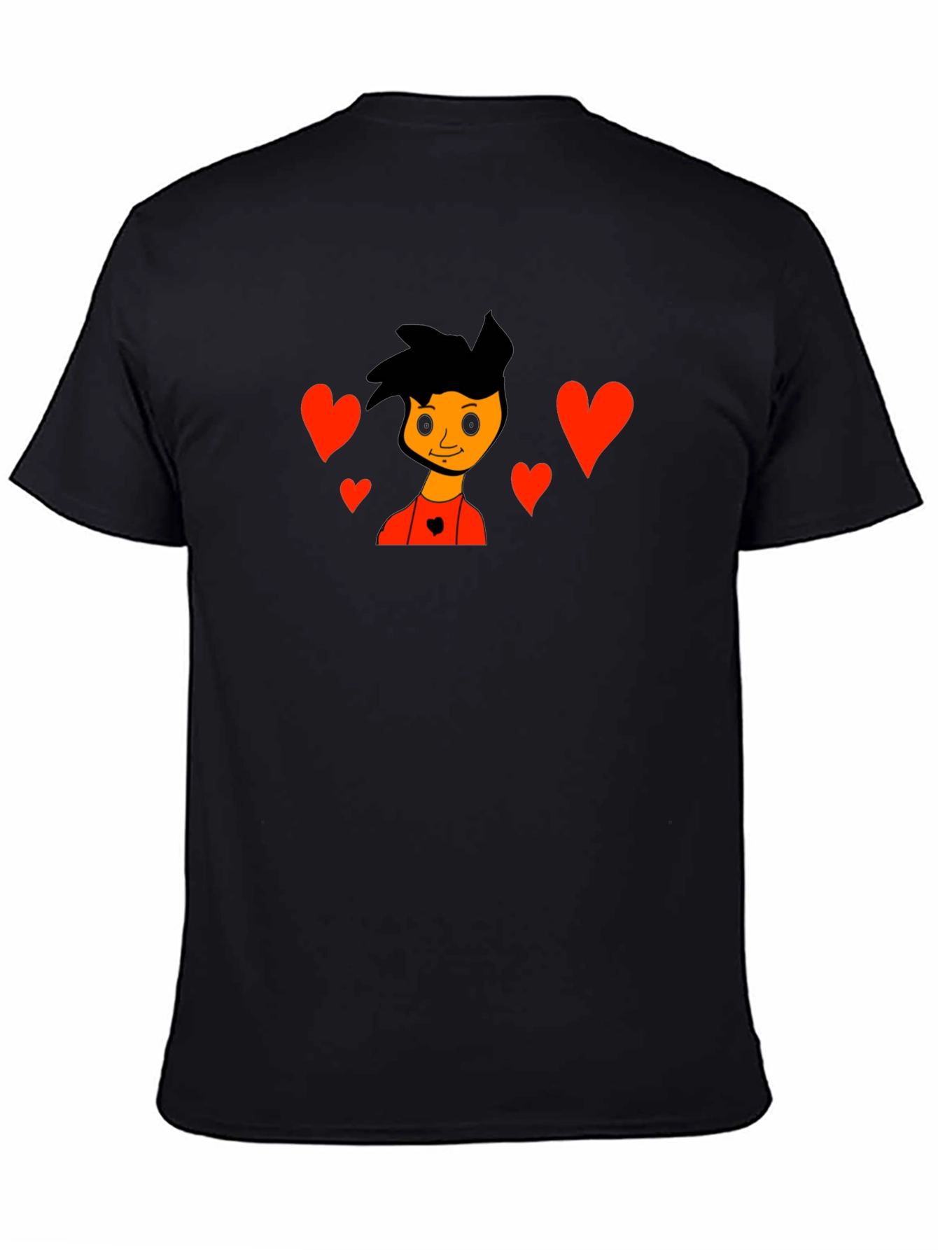 Cartoon Heart T-Shirt - Black