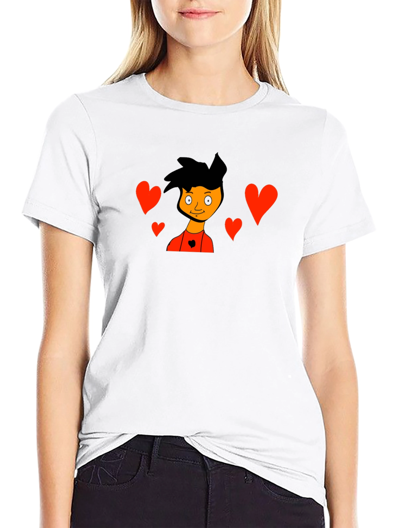 Cartoon Heart T-Shirt - Black