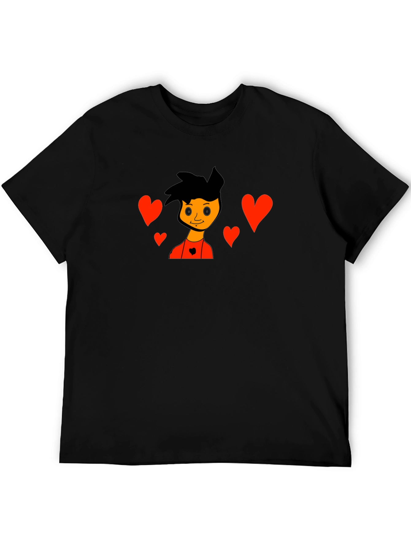 Cartoon Heart T-Shirt - Black