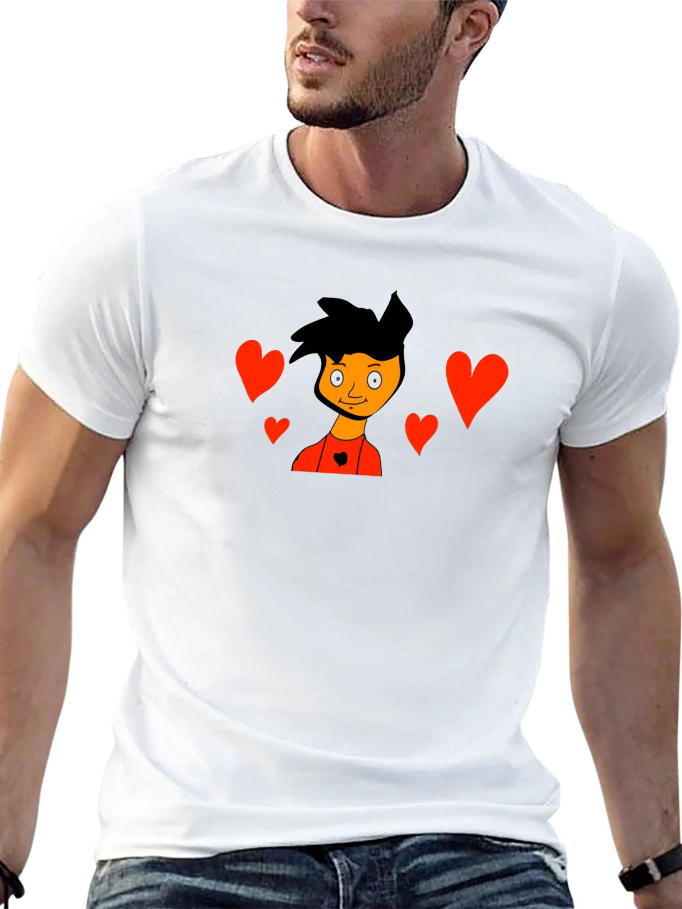 Cartoon Heart T-Shirt - Black