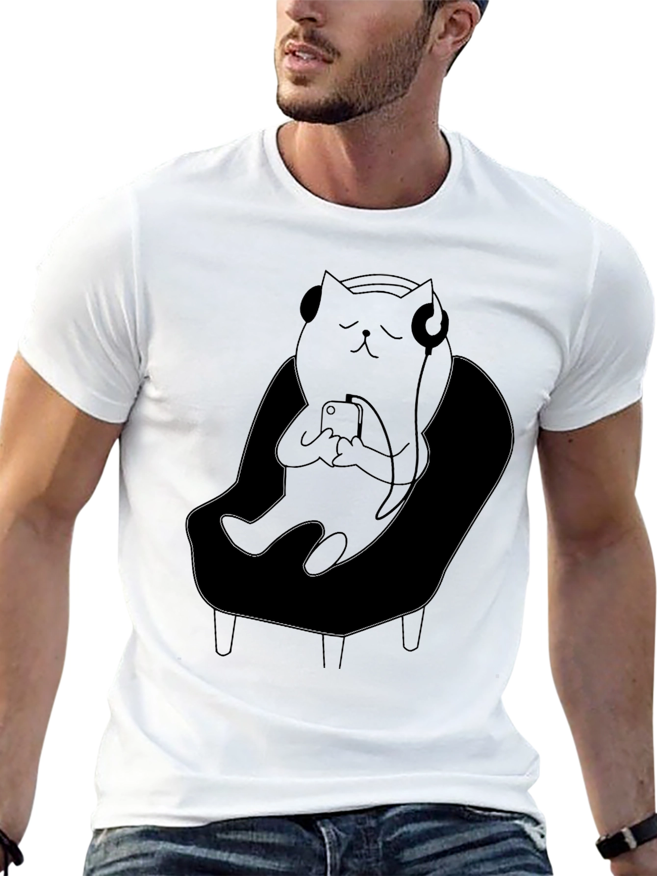 Relaxed Cat in Chair T-Shirt