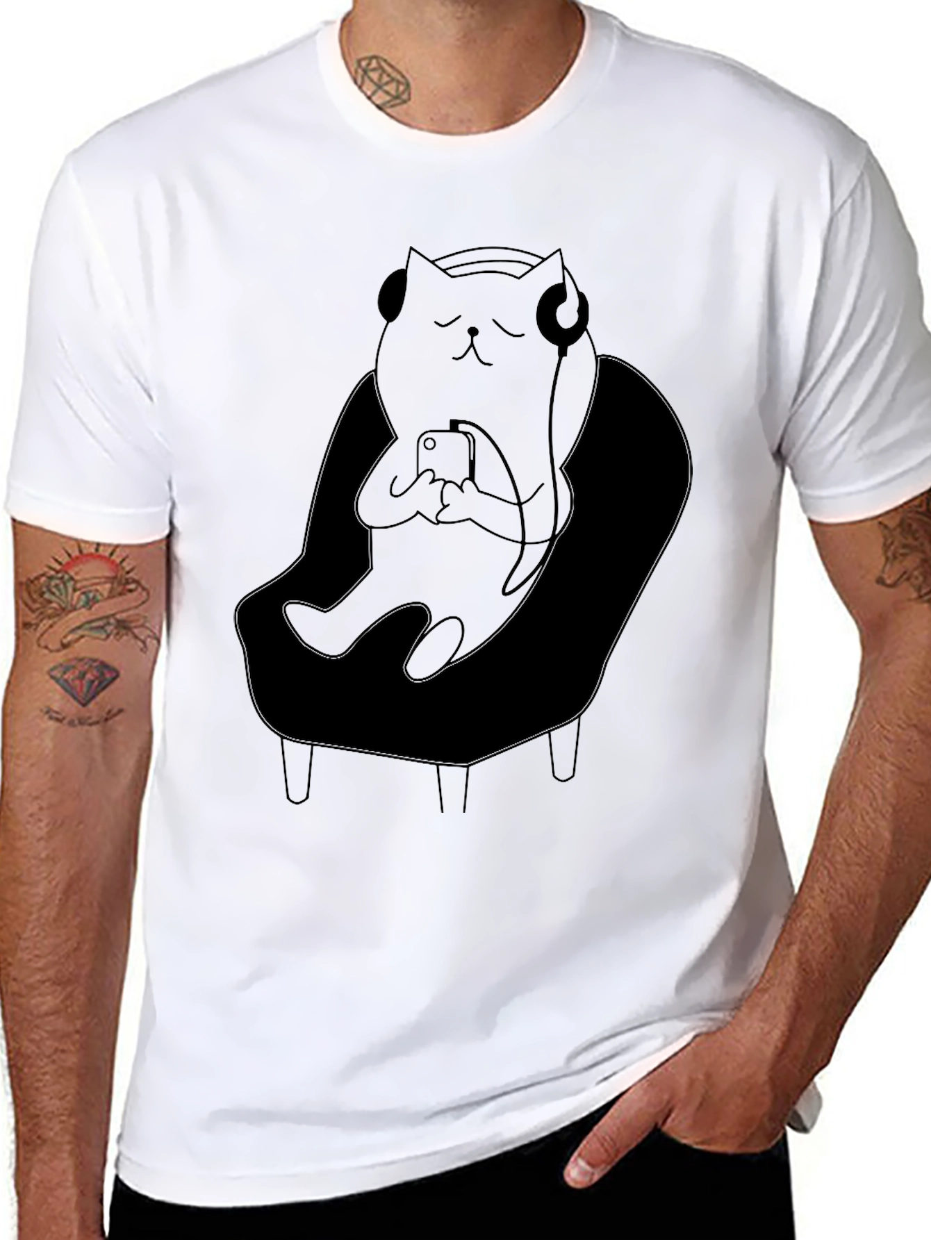 Relaxed Cat in Chair T-Shirt