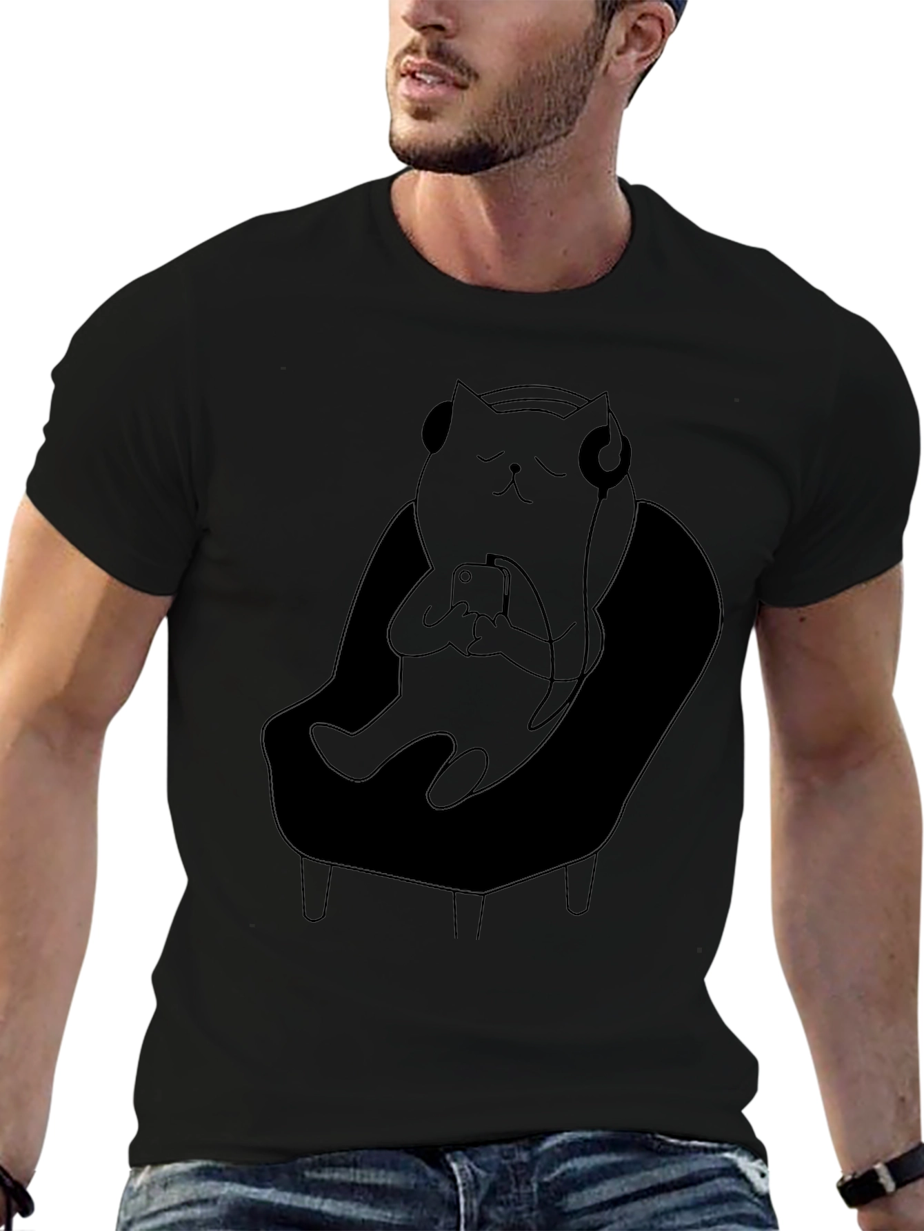 Relaxed Cat in Chair T-Shirt