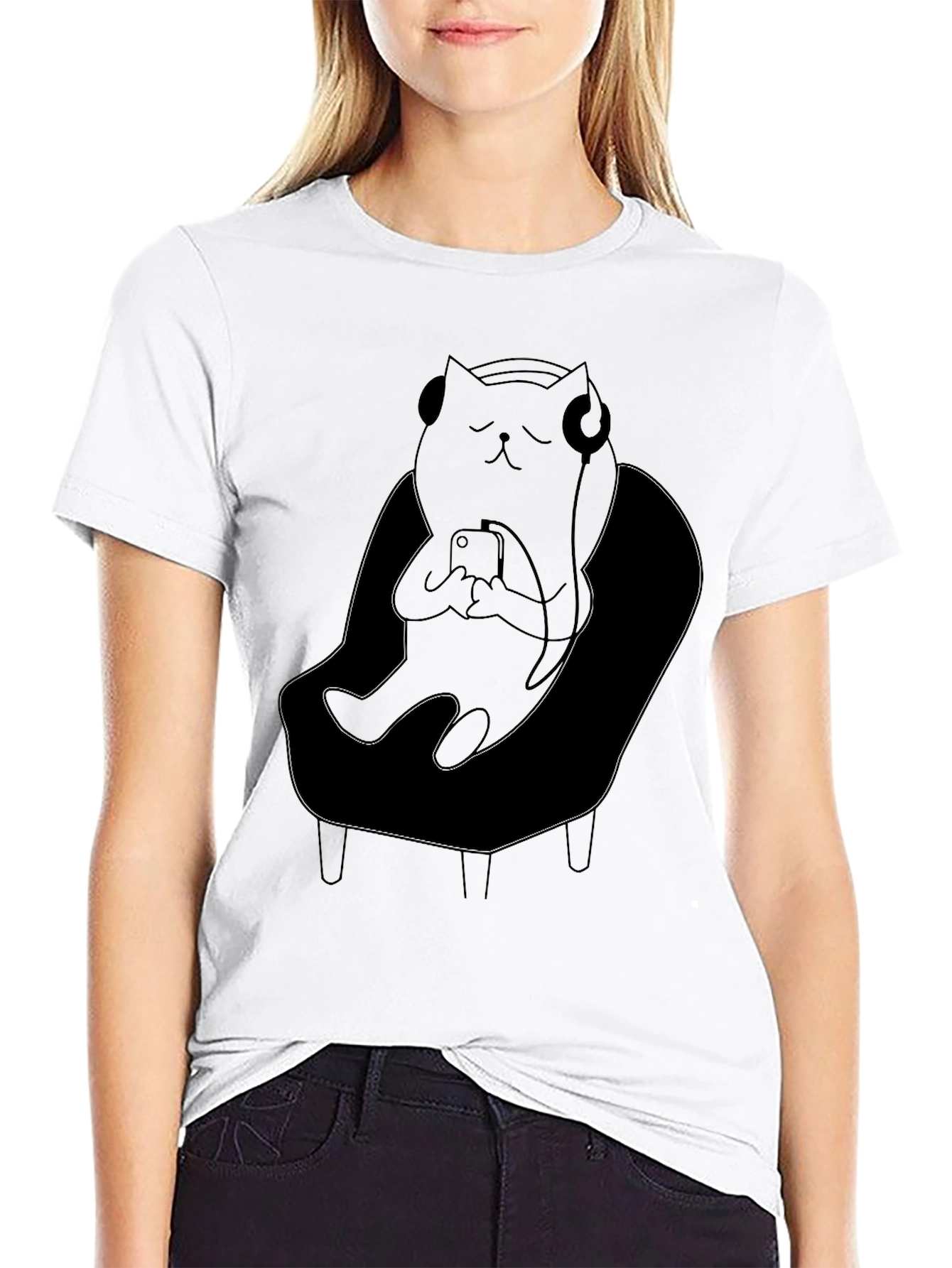 Relaxed Cat in Chair T-Shirt