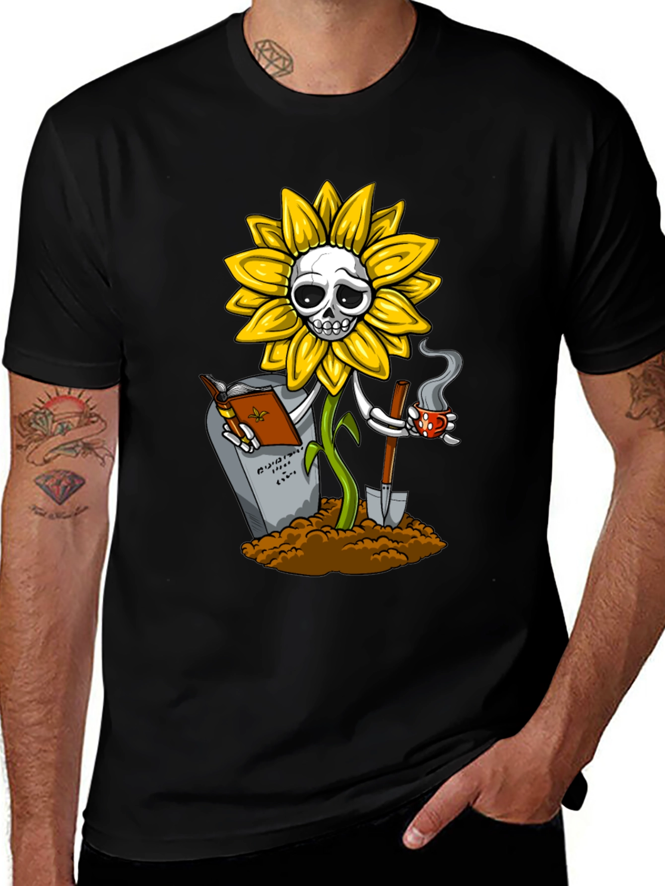 Sunflower Skeleton Graphic Tee