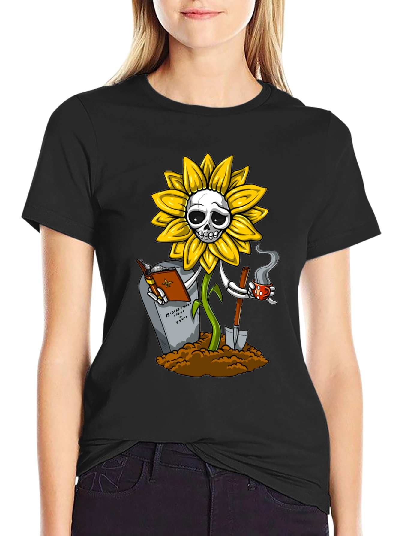 Sunflower Skeleton Graphic Tee