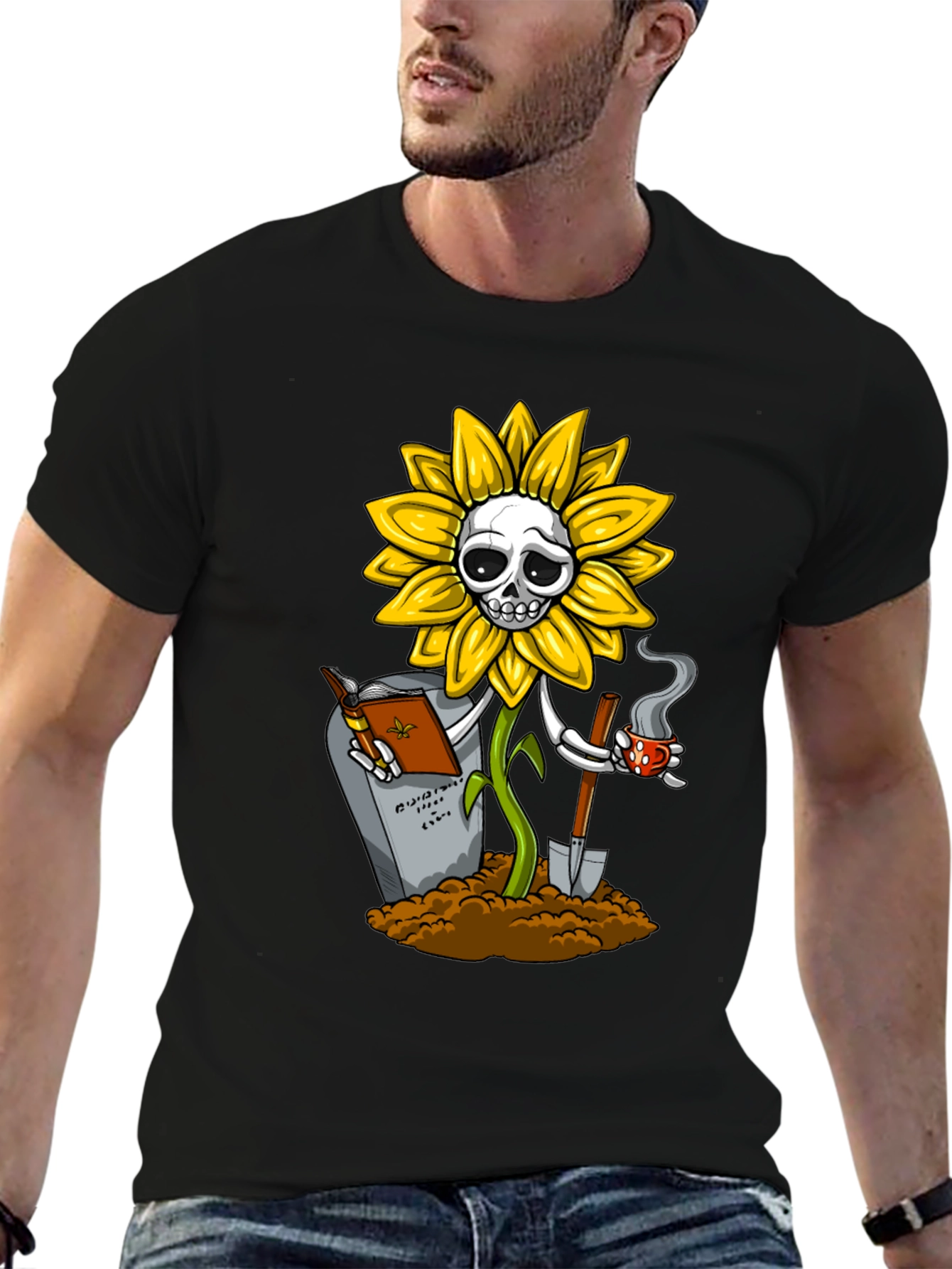Sunflower Skeleton Graphic Tee