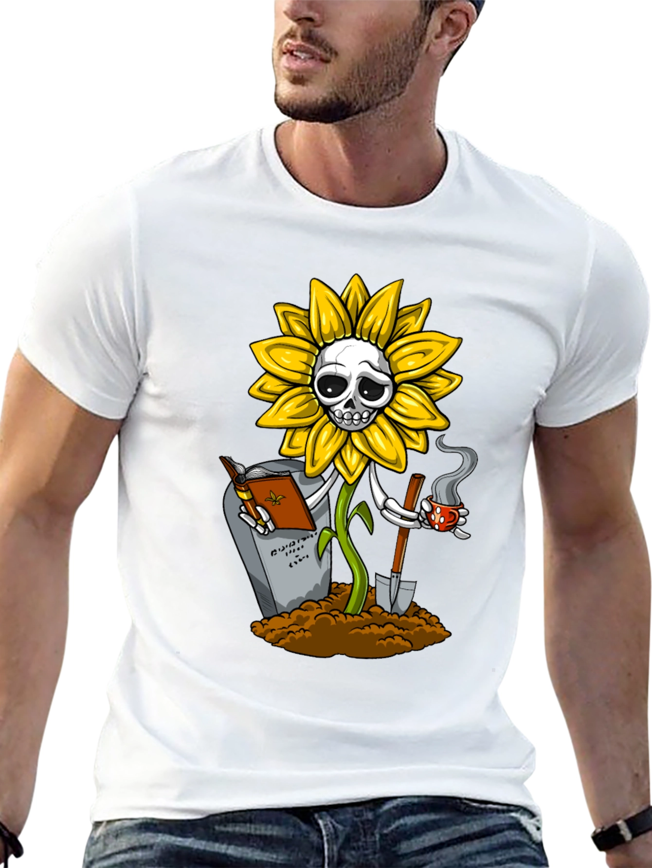 Sunflower Skeleton Graphic Tee