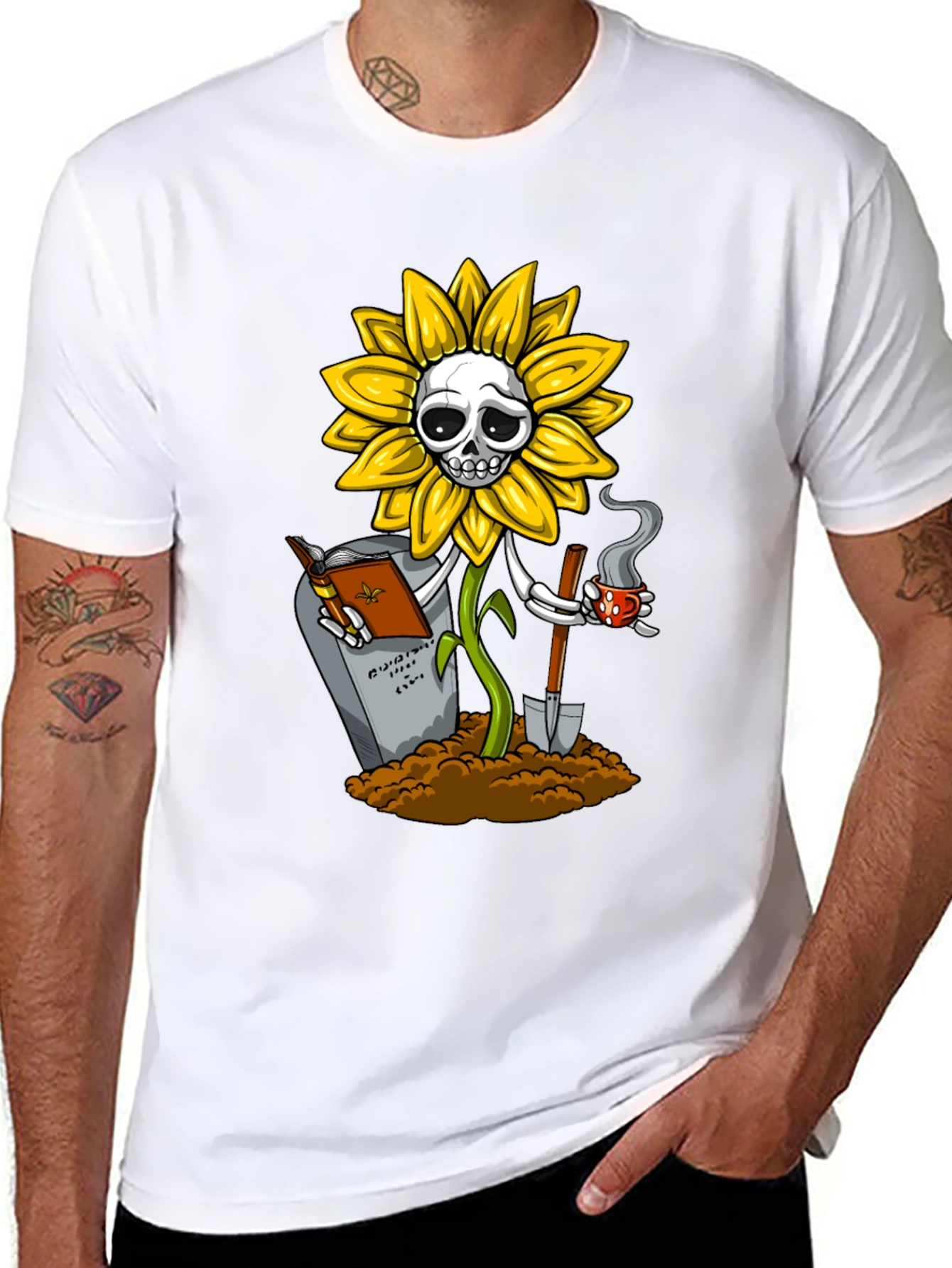 Sunflower Skeleton Graphic Tee