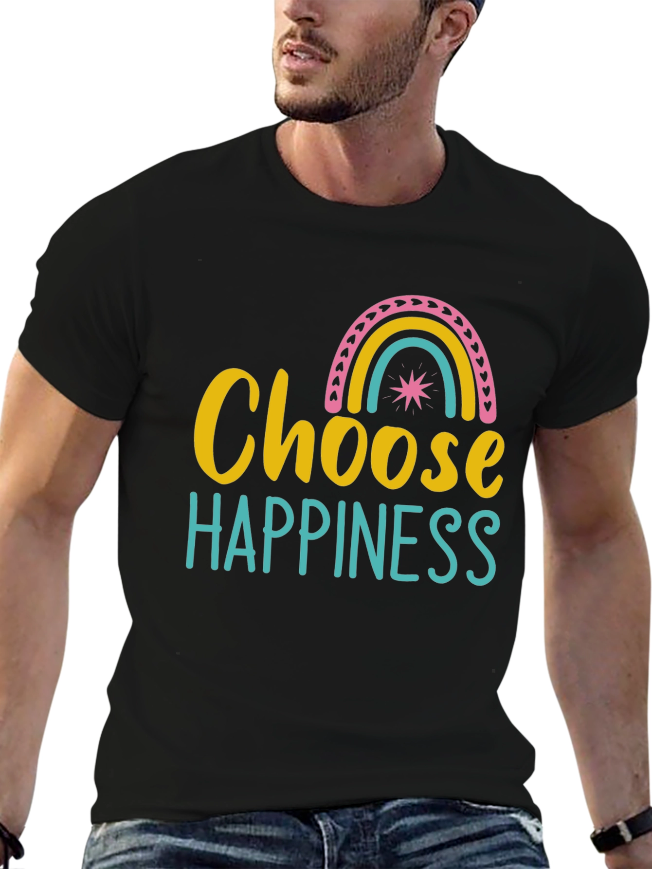Choose Happiness Rainbow Graphic Tee