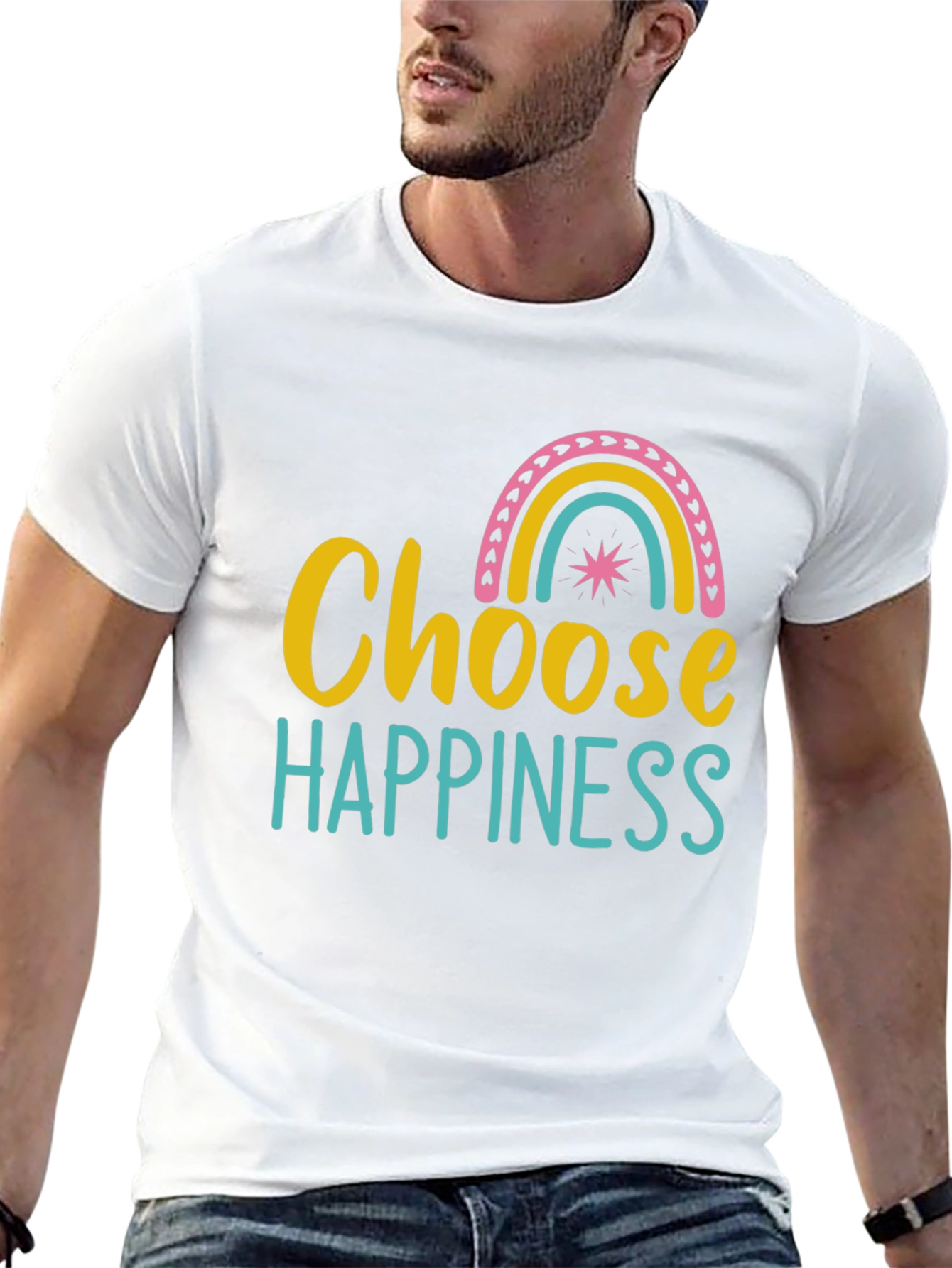Choose Happiness Rainbow Graphic Tee