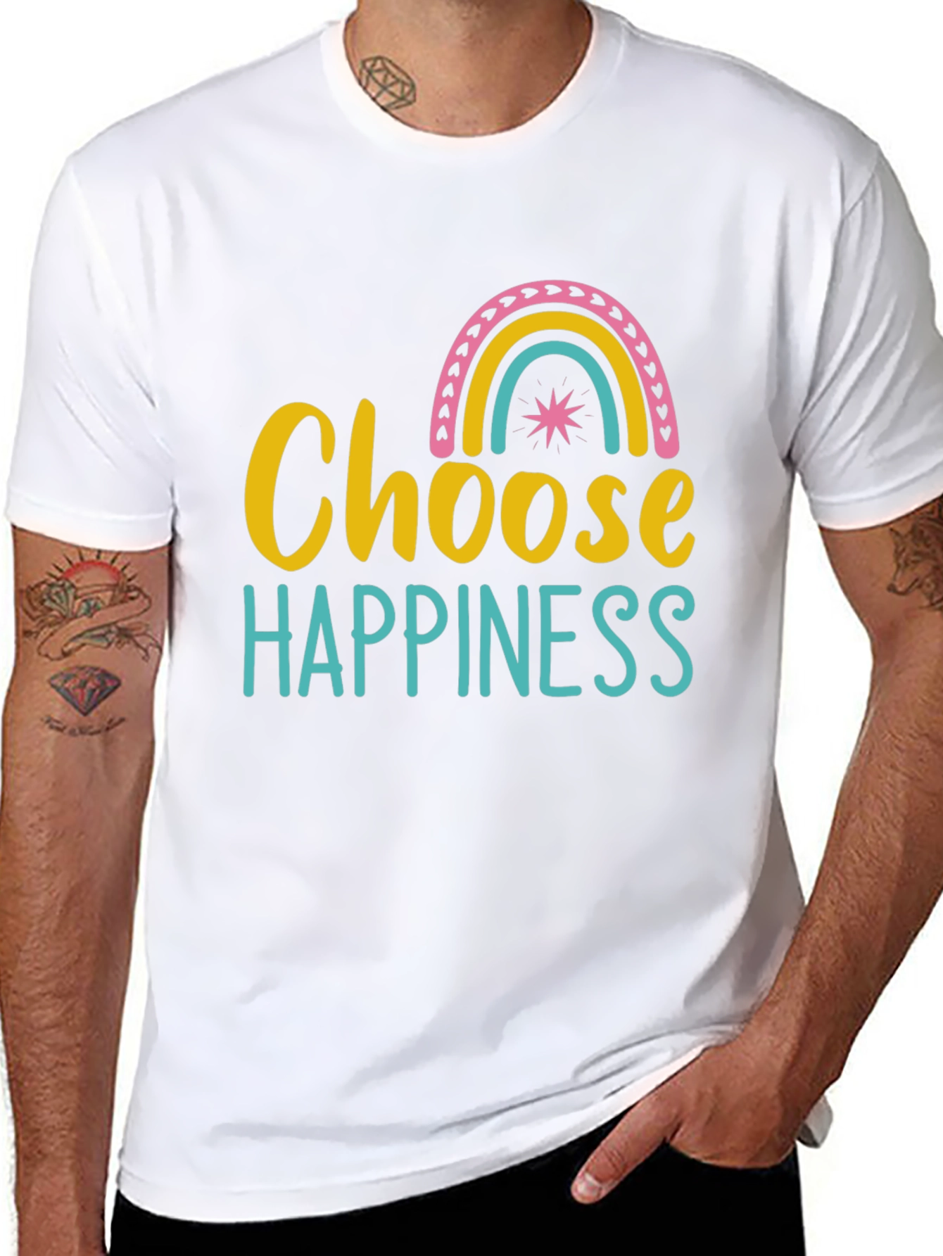 Choose Happiness Rainbow Graphic Tee