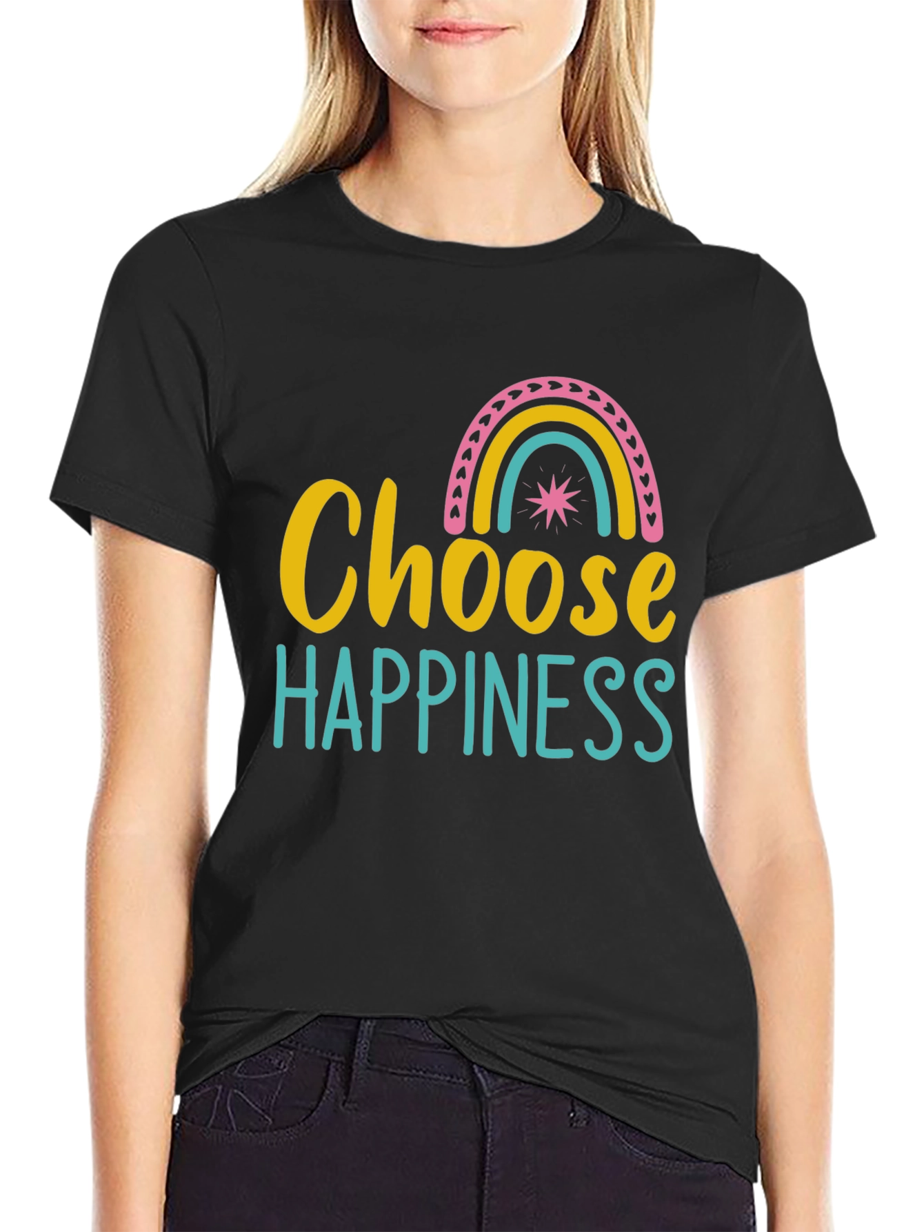 Choose Happiness Rainbow Graphic Tee
