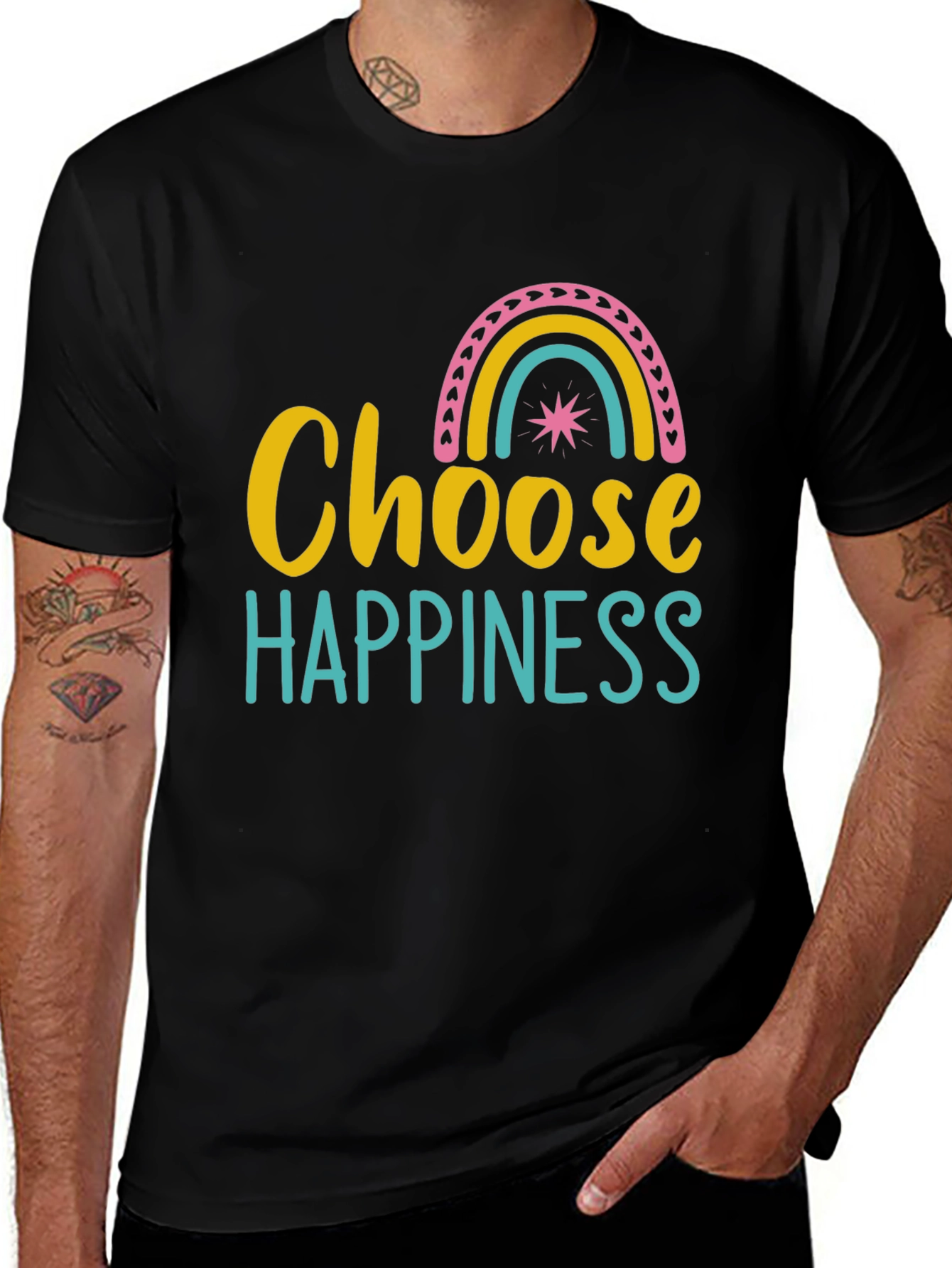 Choose Happiness Rainbow Graphic Tee