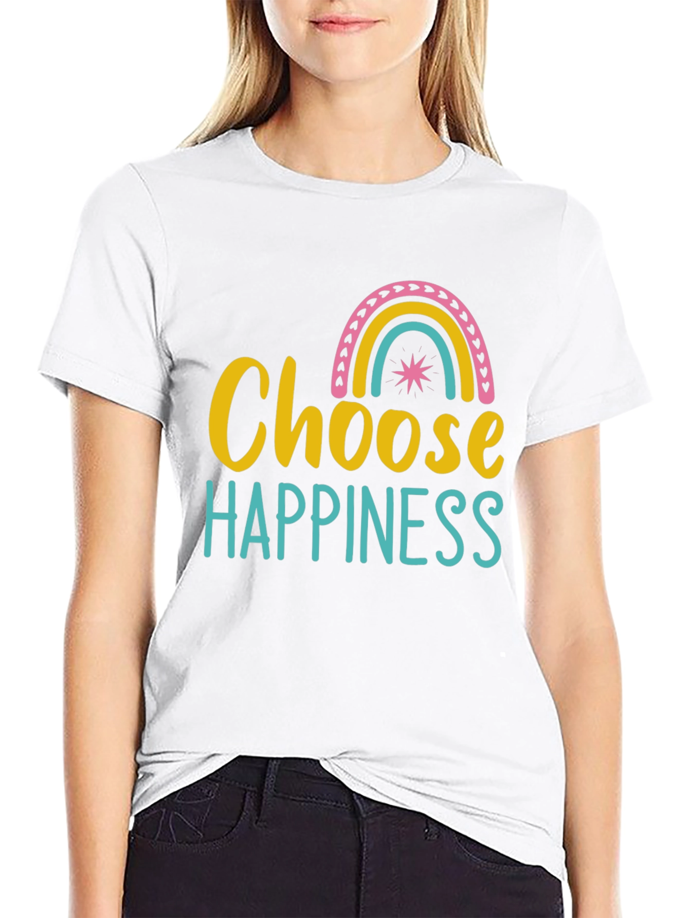 Choose Happiness Rainbow Graphic Tee