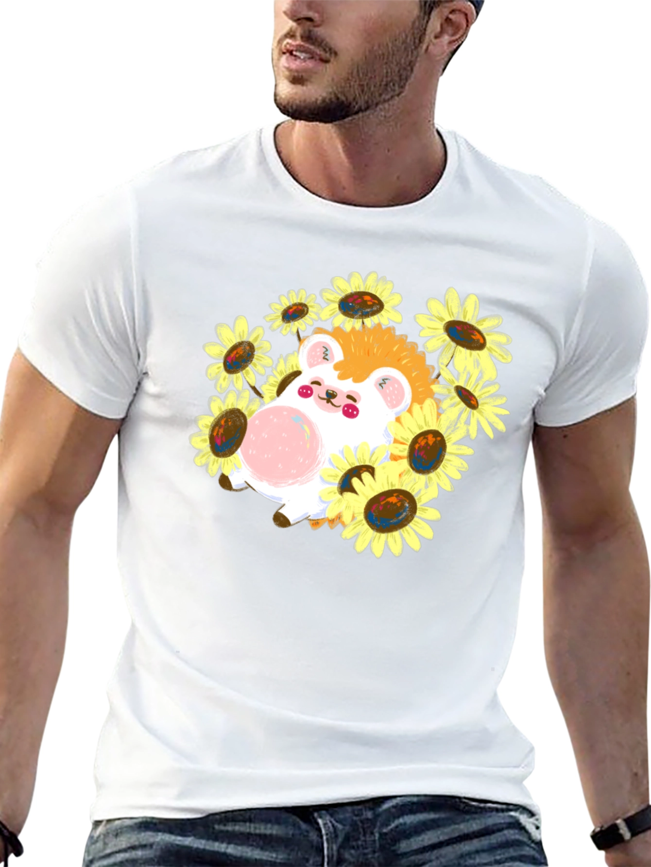 Cute Hedgehog Sunflower T-Shirt