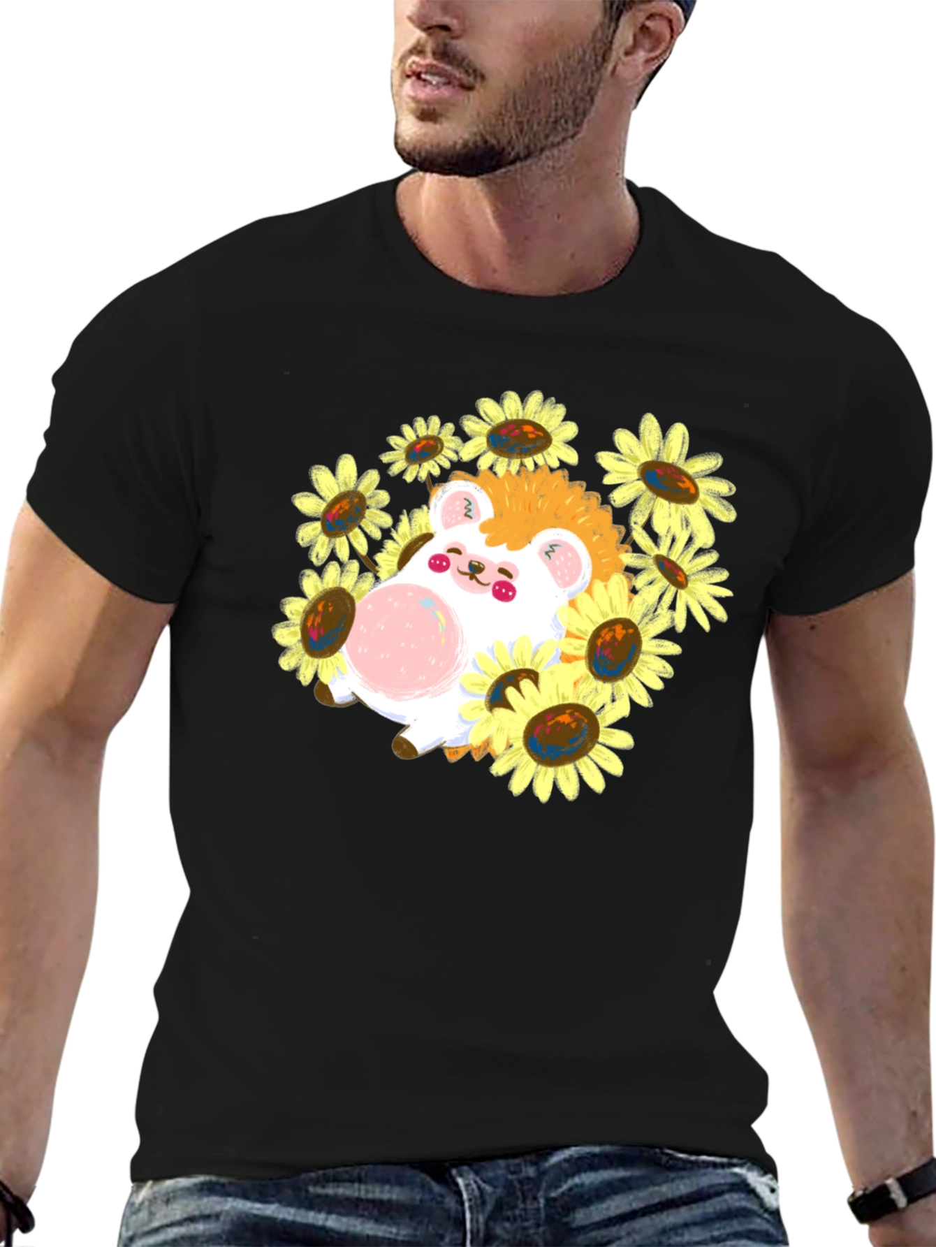 Cute Hedgehog Sunflower T-Shirt