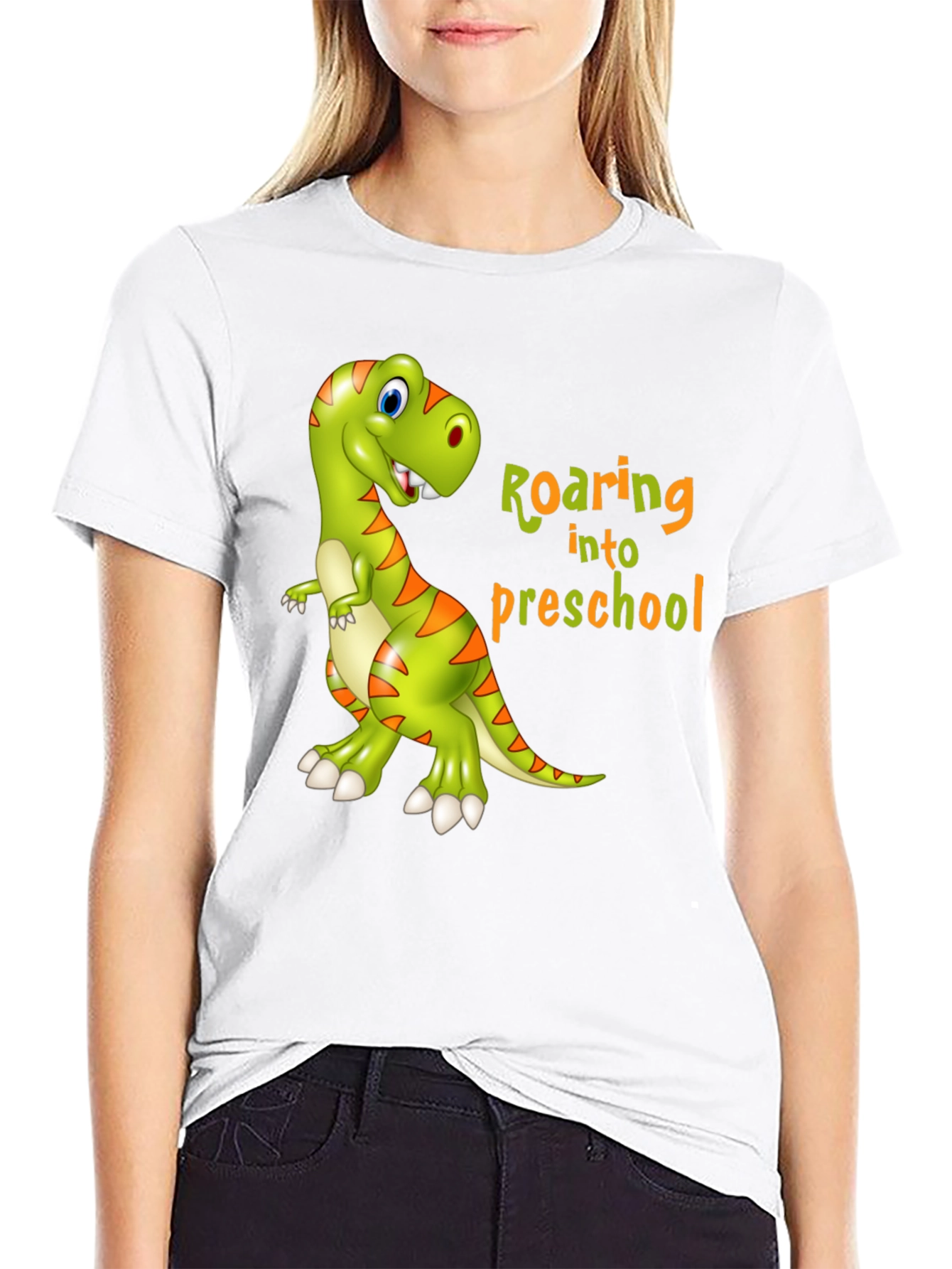 Roaring into Preschool T-Shirt - Kids Dinosaur Tee