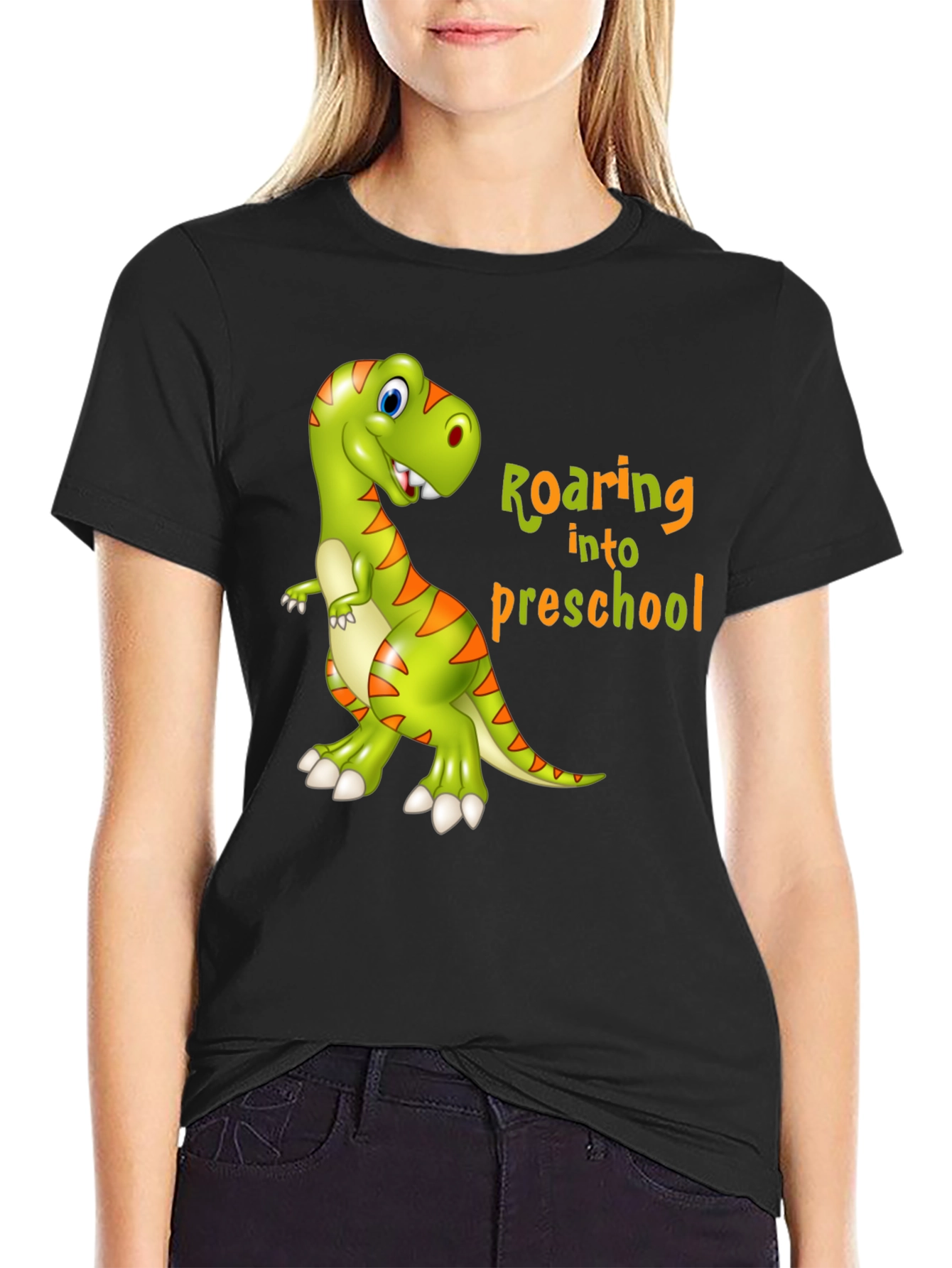 Roaring into Preschool T-Shirt - Kids Dinosaur Tee