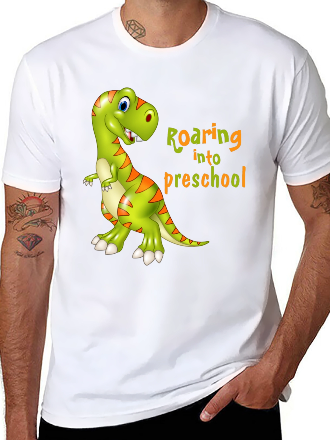 Roaring into Preschool T-Shirt - Kids Dinosaur Tee